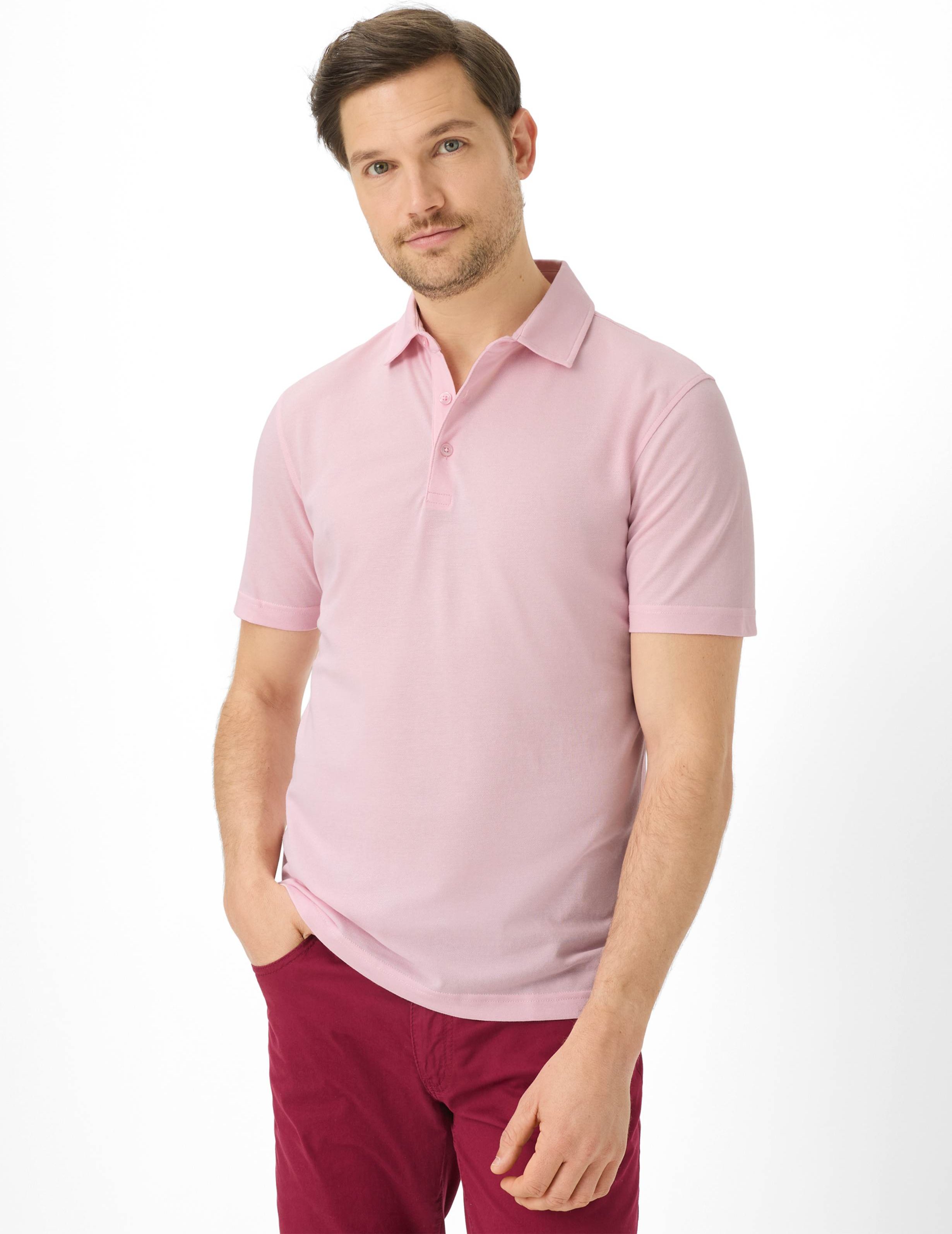 Brax Herren Polo Style PEPE smooth rose, Rosa, Gr. S