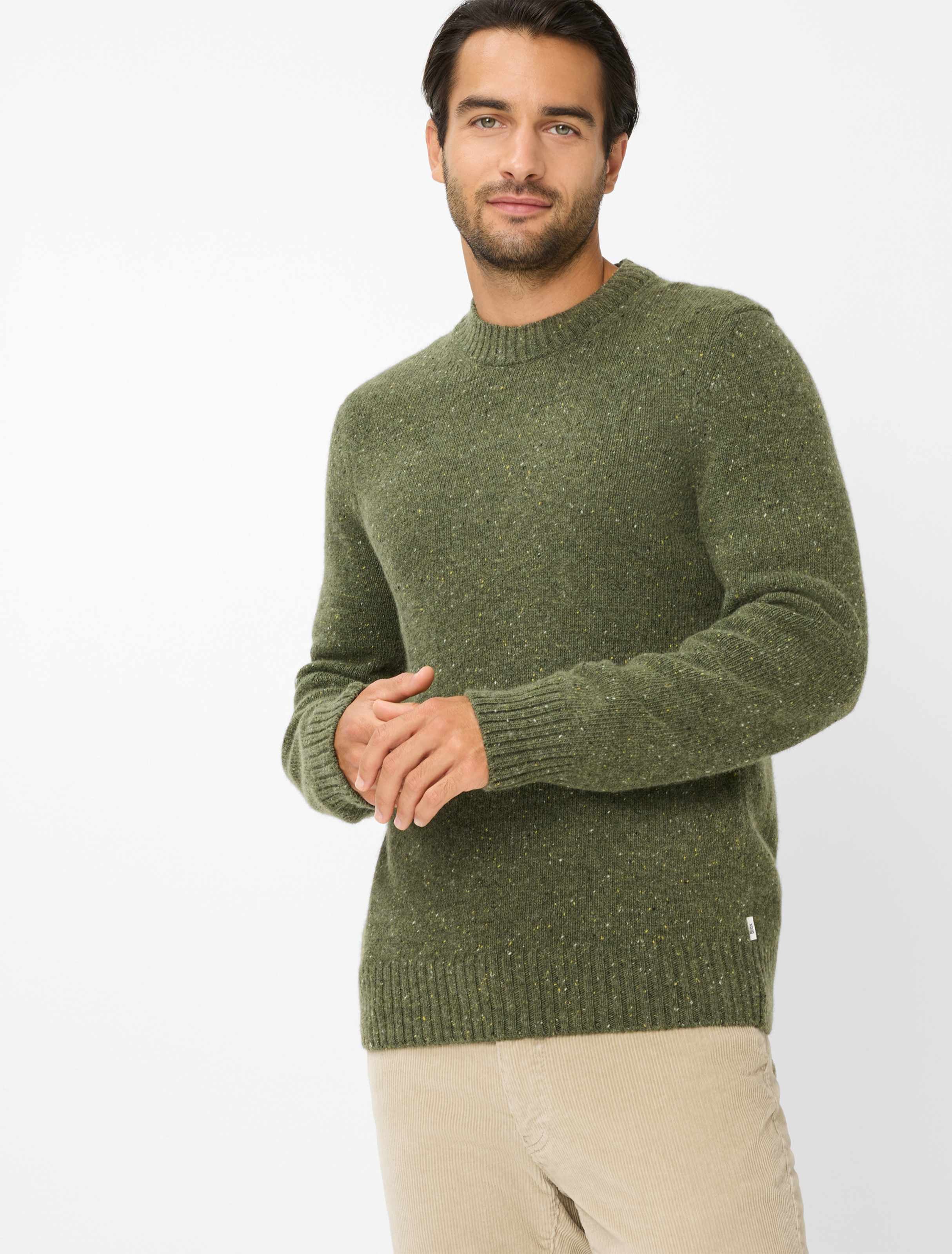 Thumbnail - Brax Herren Strickpullover Style BUDDY olive Grün Oliv, grün - oliv, Gr. XXXL
