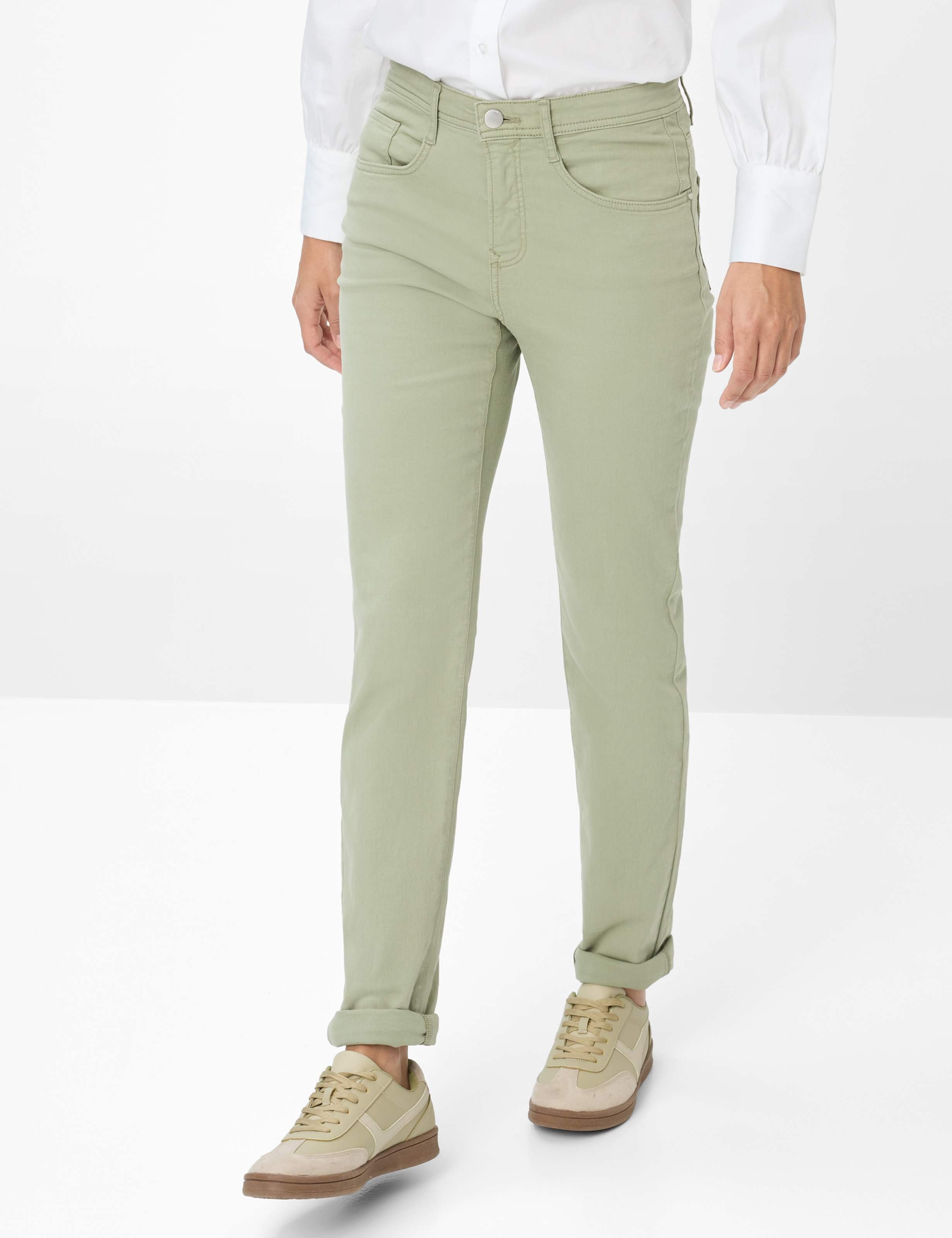 Thumbnail - Brax Damen Five-Pocket-Hose Style MARY LIGHT FOREST, denim hellgrün, Gr. 40L