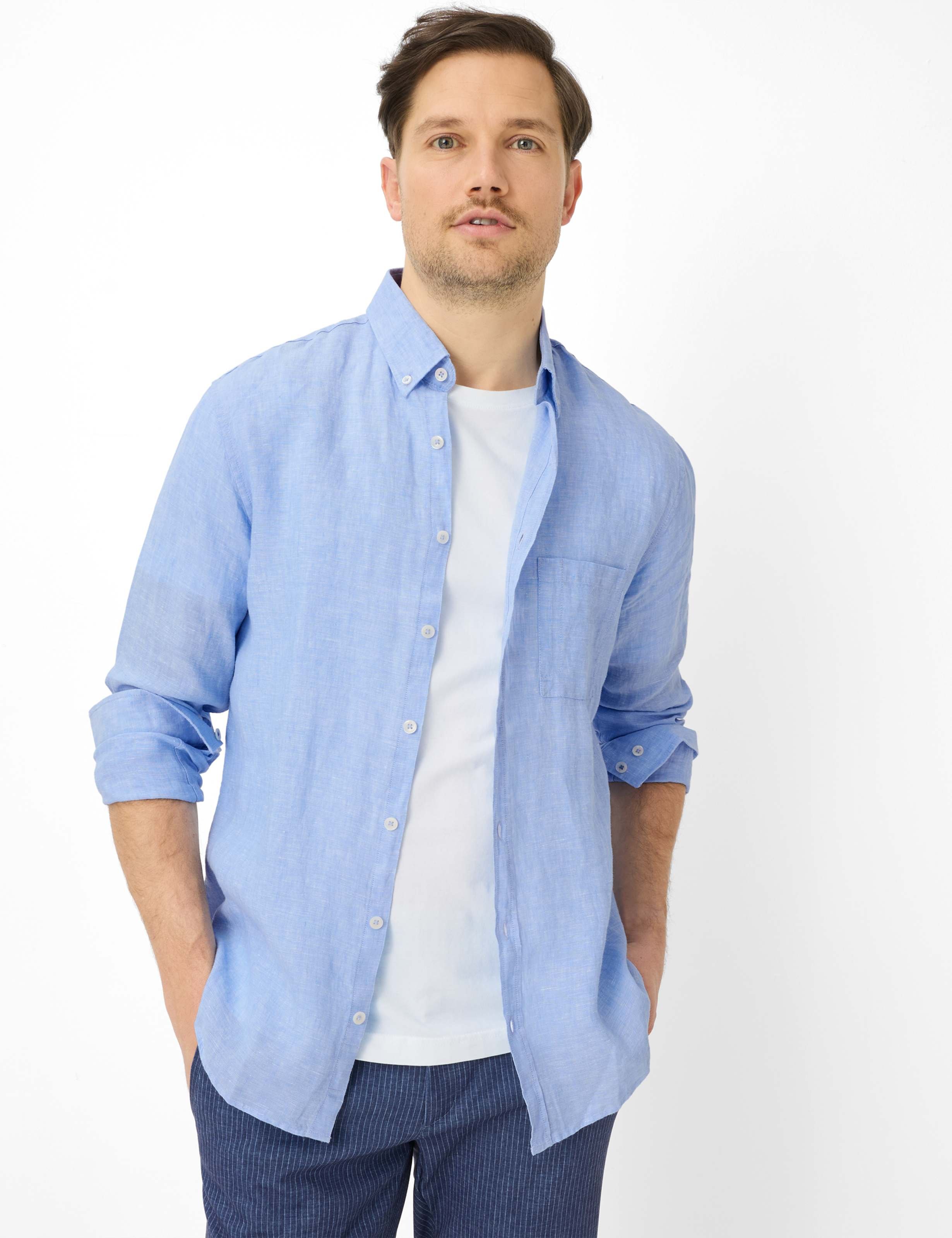 Brax Herren Hemd Style DANIEL sky, hellblau, Gr. L