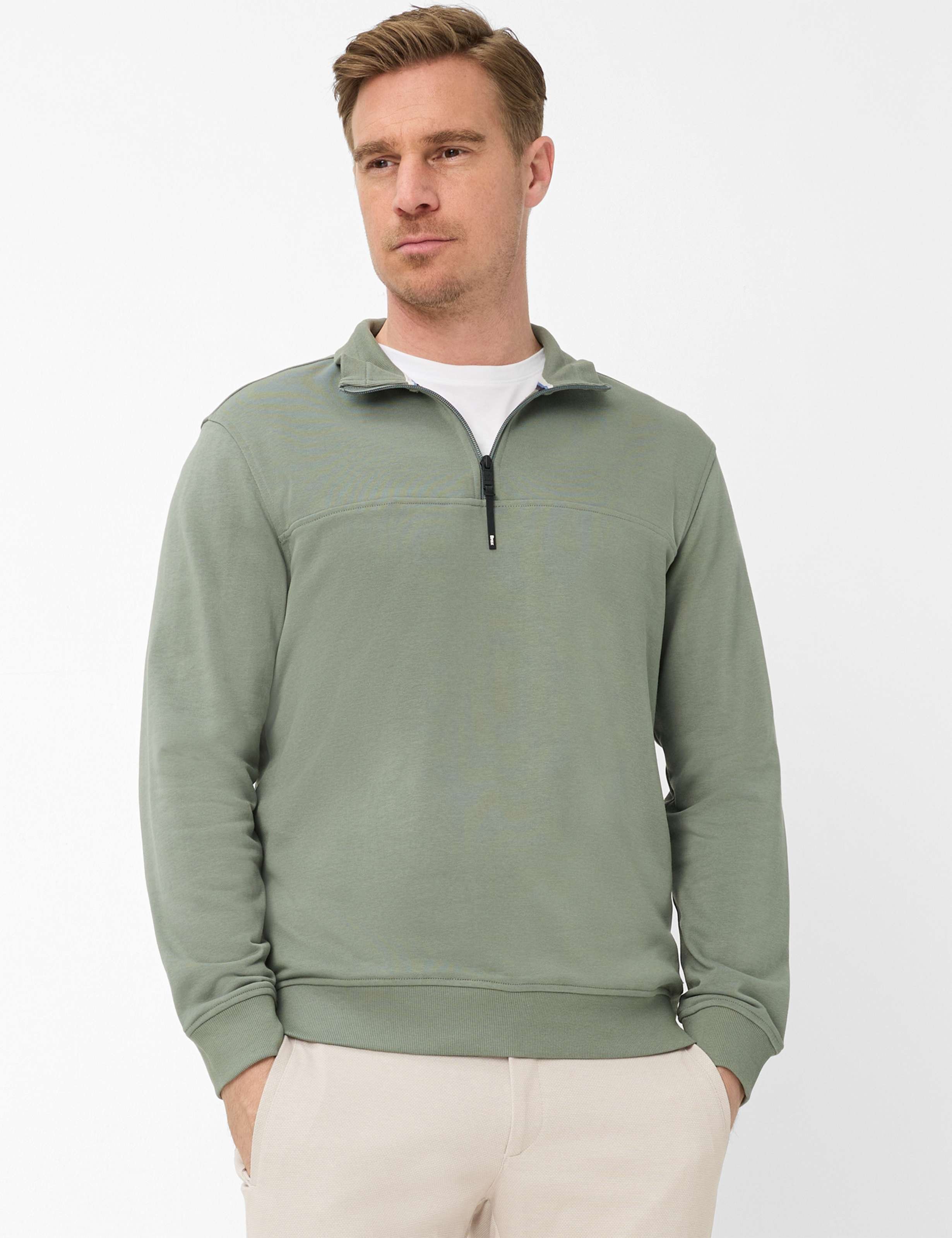 Brax Herren Sweatshirt Style SION thyme Grün Khaki, grün - khaki, Gr. XXL