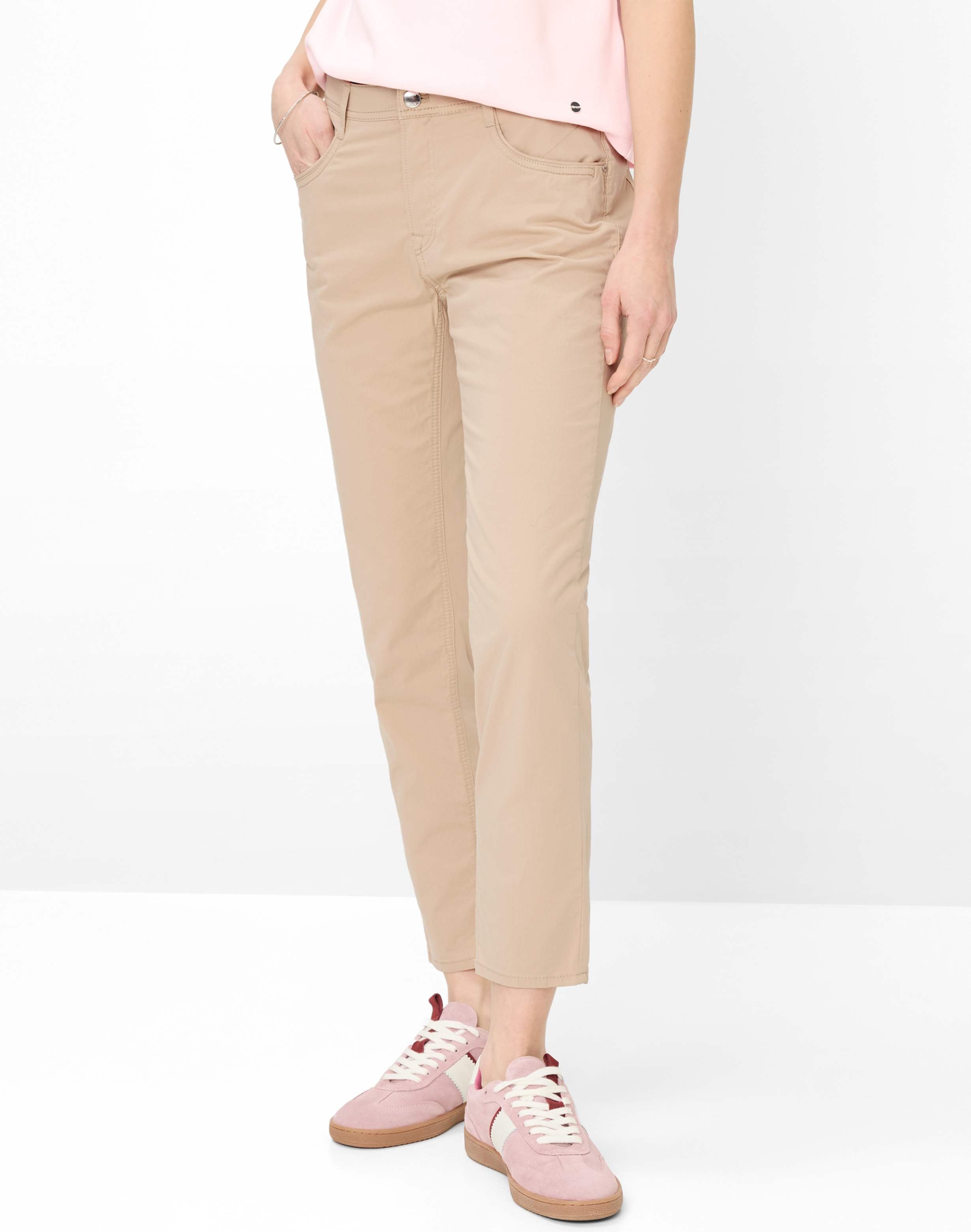 Brax Damen Five-Pocket-Hose Style CAROLA S ALMOND, Beige, Gr. 42L