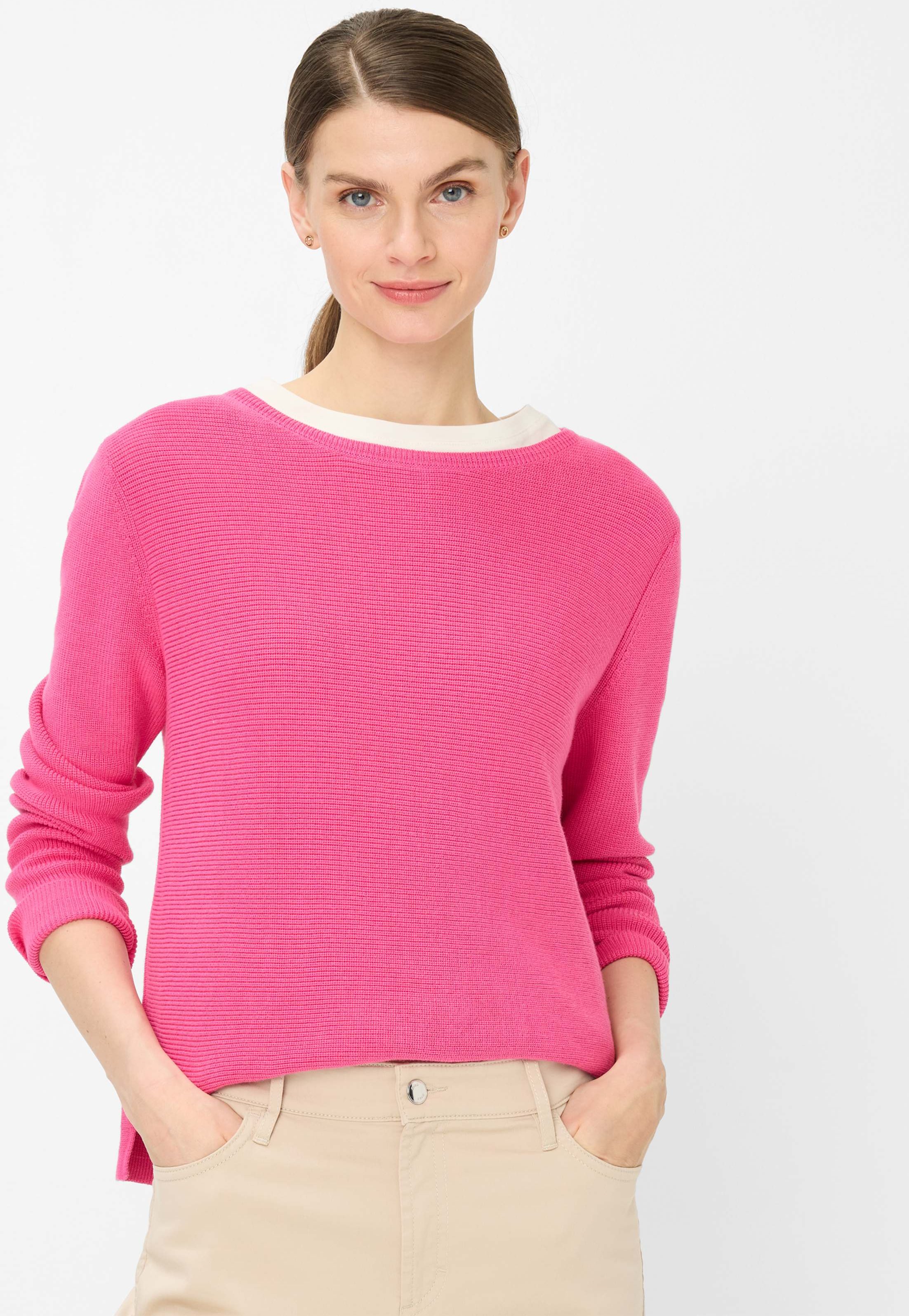 Brax Damen Strickpullover Style LESLEY raspberry sorbet, Rosa, Gr. 34