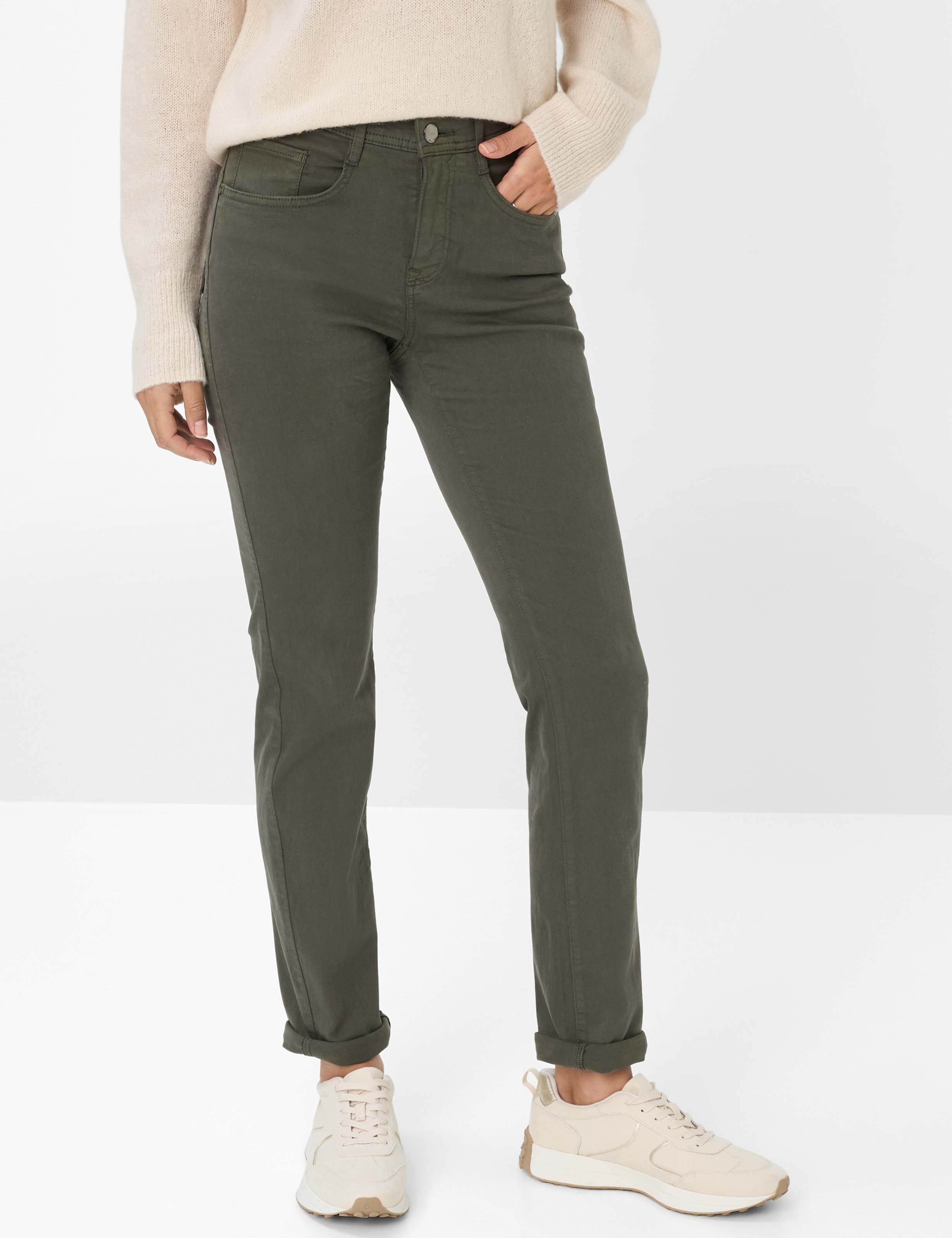 Thumbnail - Brax Damen Five-Pocket-Hose Style MARY DEEP FOREST, denim dunkelgrün, Gr. 46L