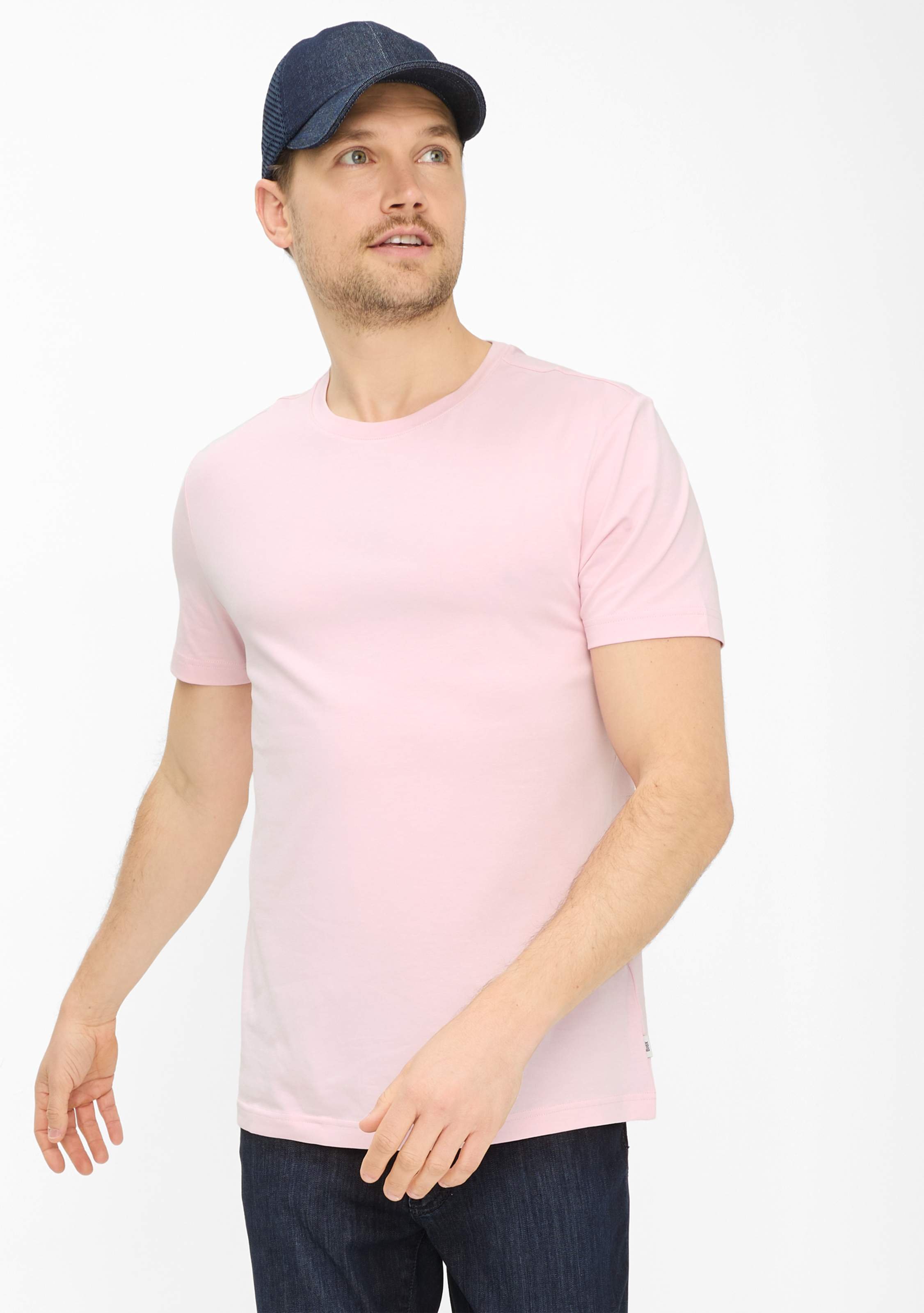 Brax Herren Shirt Style TED smooth rose, Rosa, Gr. S
