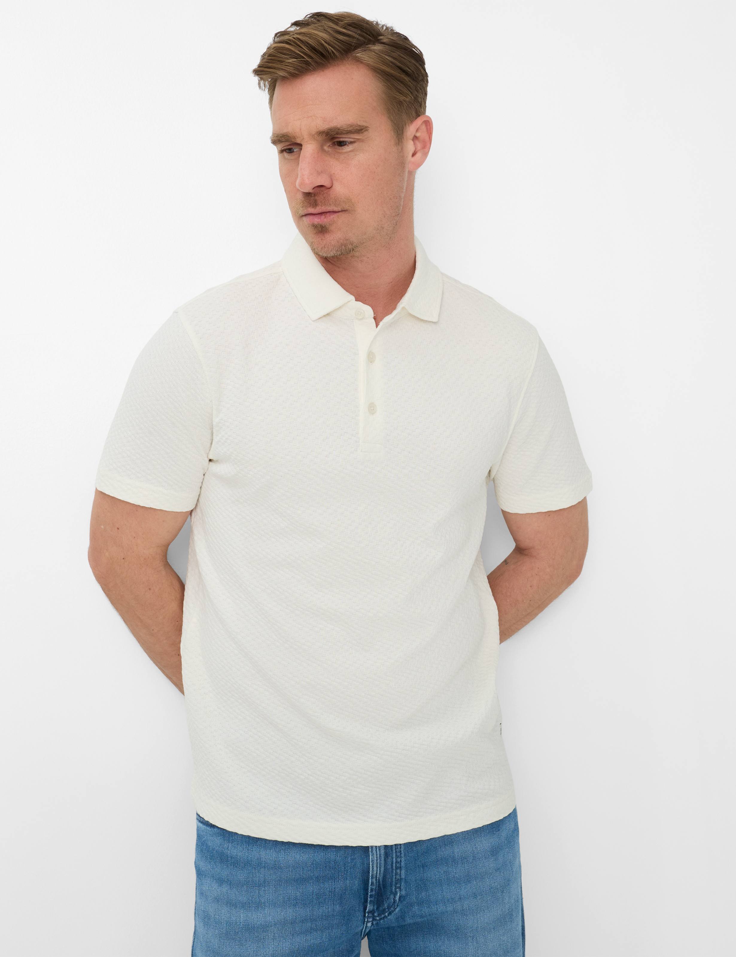 Brax Herren Polo Style PAN offwhite, cremeweiß, Gr. XS