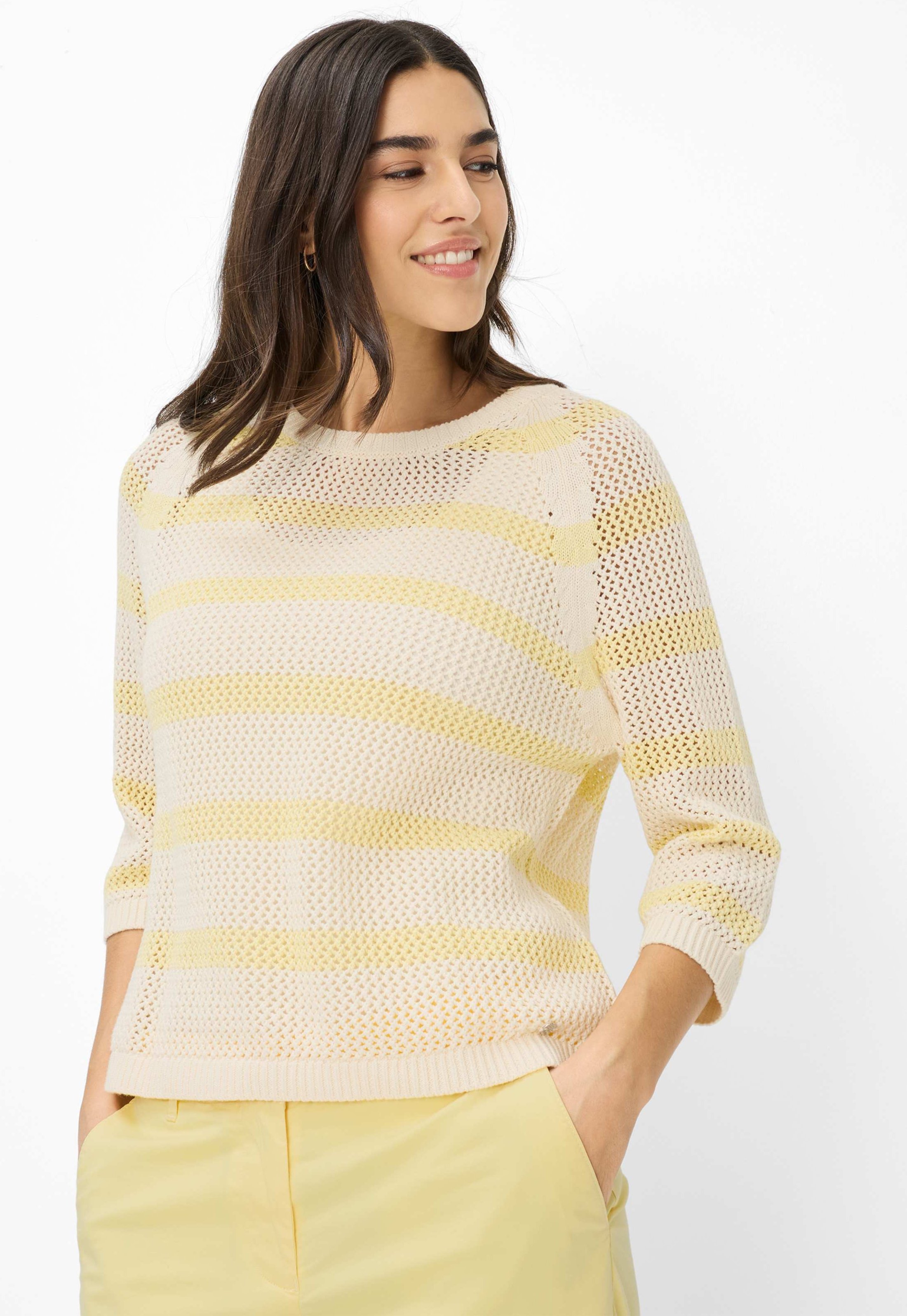 Brax Damen Strickpullover Style NALA limoncello, hellgelb, Gr. 36