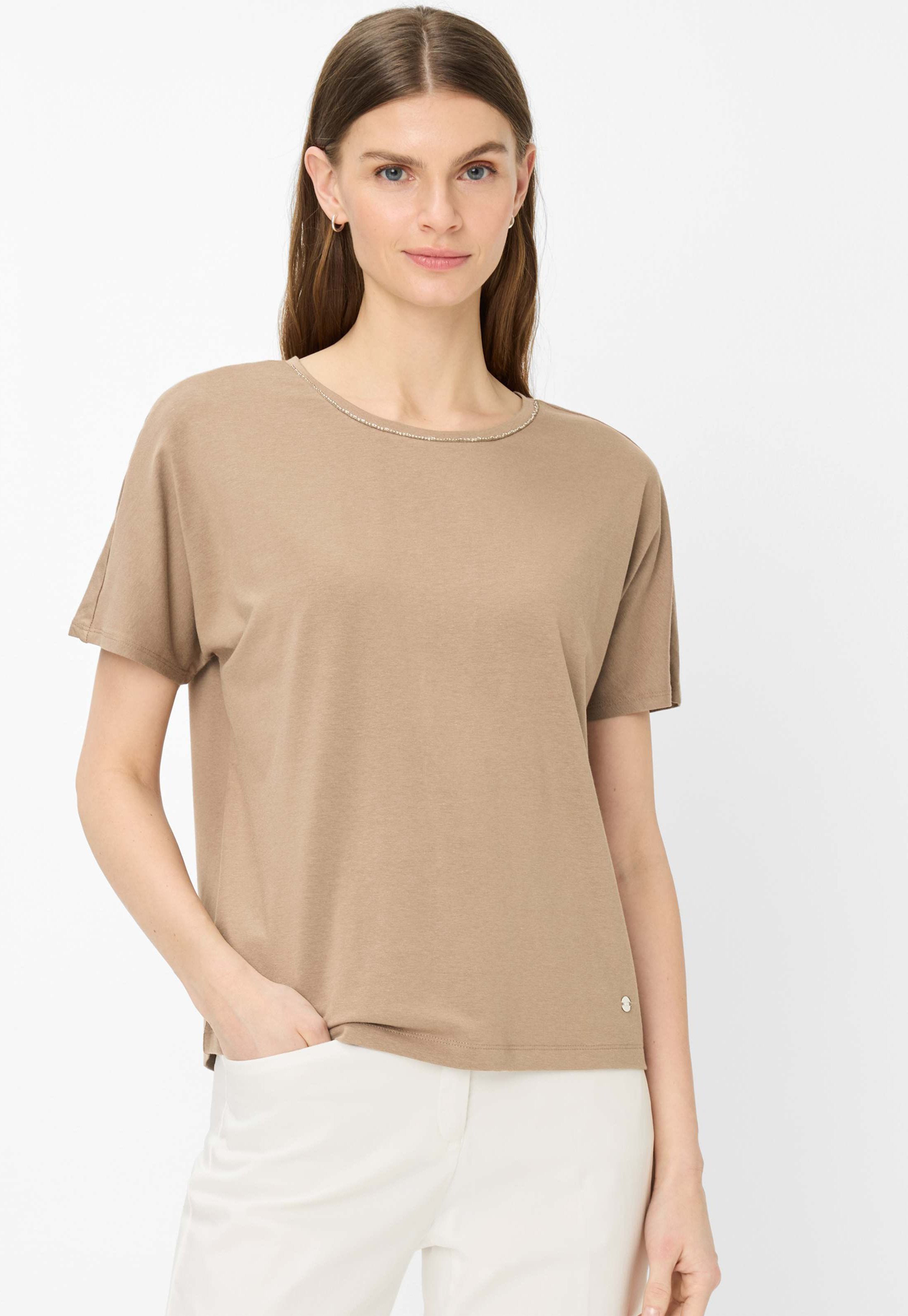 Brax Damen Shirt Style CAELEN S light mocha, braun, Gr. 40