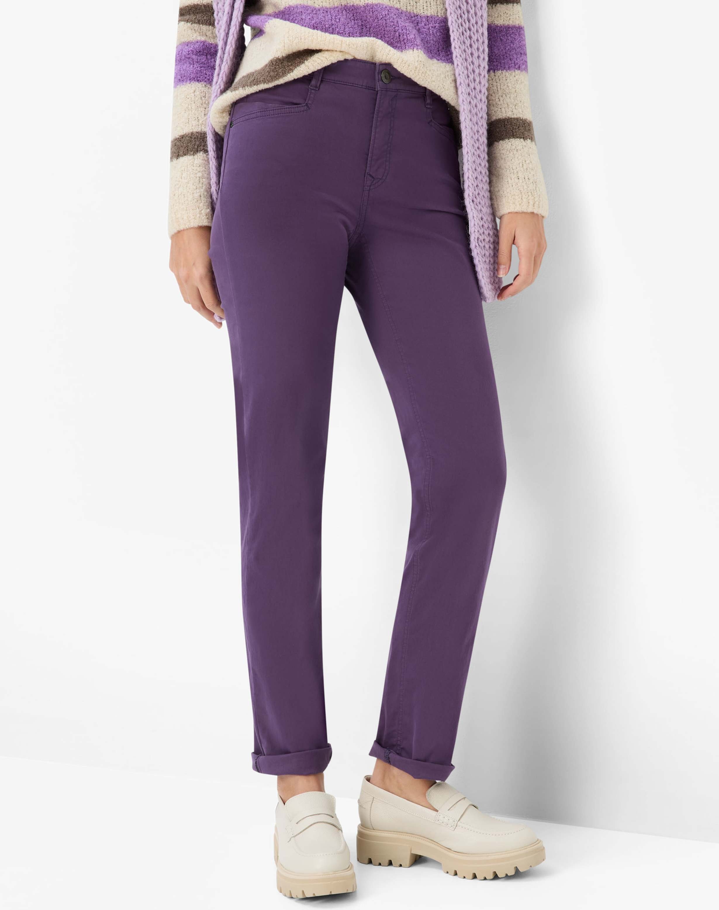 Brax Damen Five-Pocket-Hose Style MARY, dunkles lila, Gr. 44K
