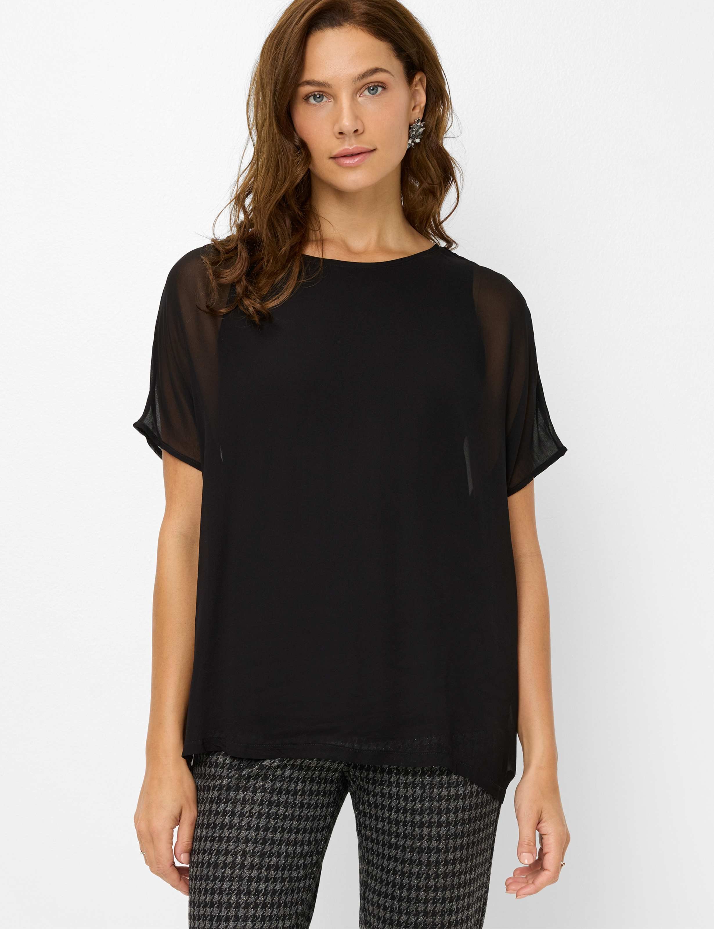 Brax Damen Shirt Style CLAIRE S black, schwarz, Gr. 48