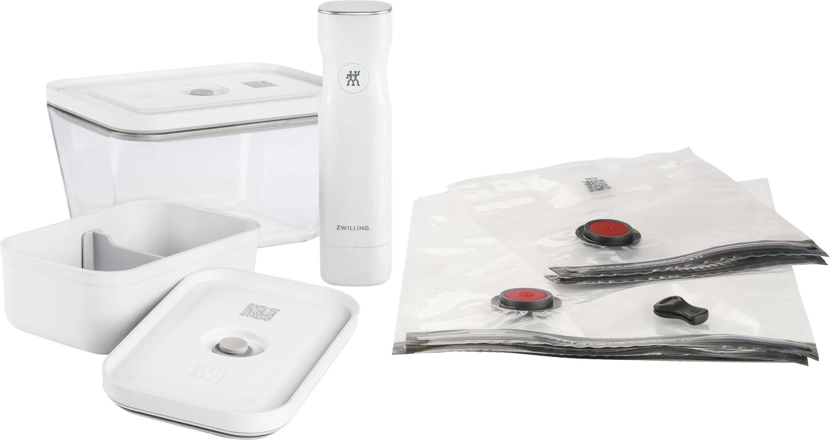 ZWILLING Fresh & Save Vakuum Starter Set, Mix / Glas L/Lunchbox M, 7-tlg, Weiß