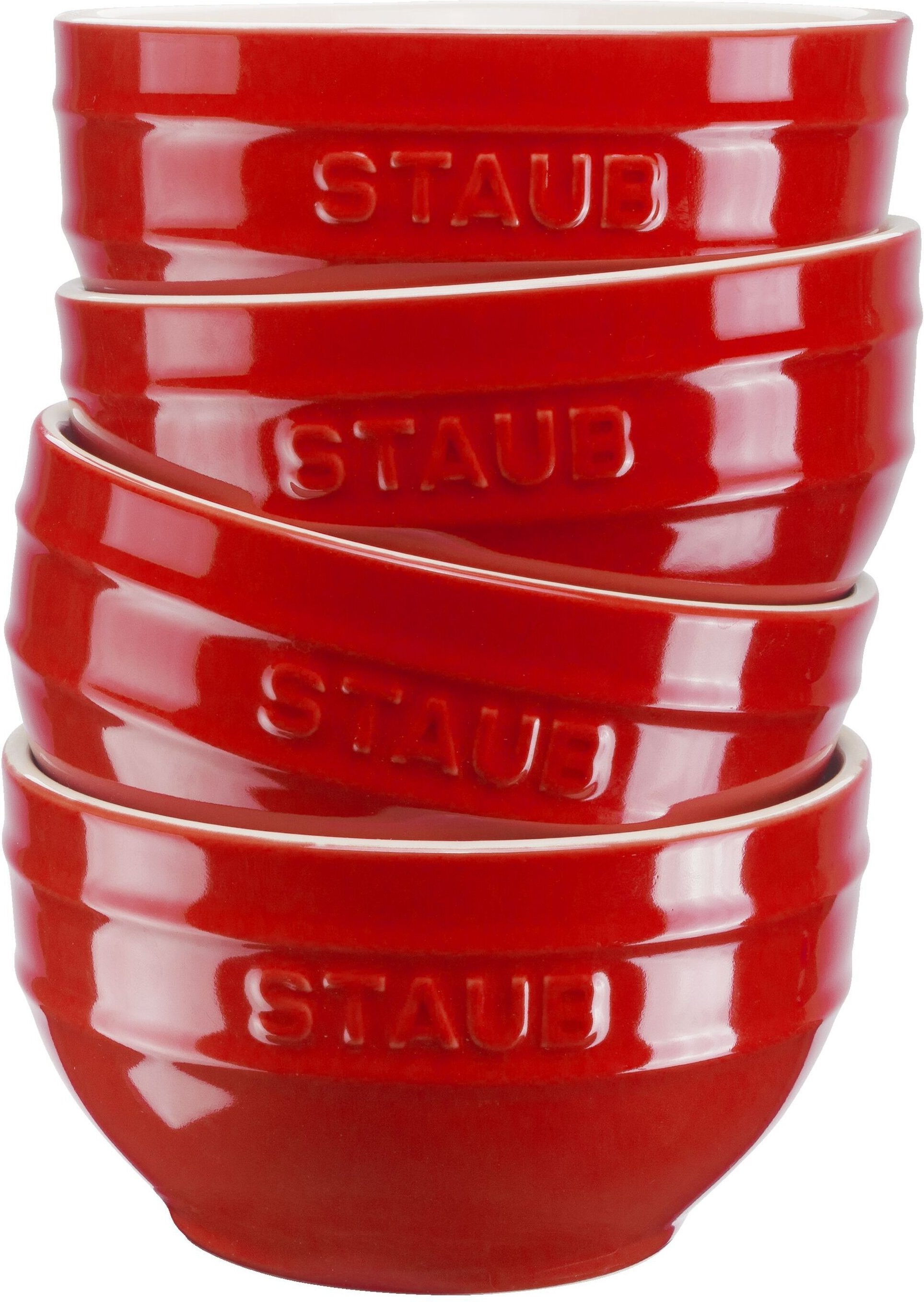 Staub Ceramique Schüssel Set 14 cm / 4-tlg, Kirsch-Rot, Keramik