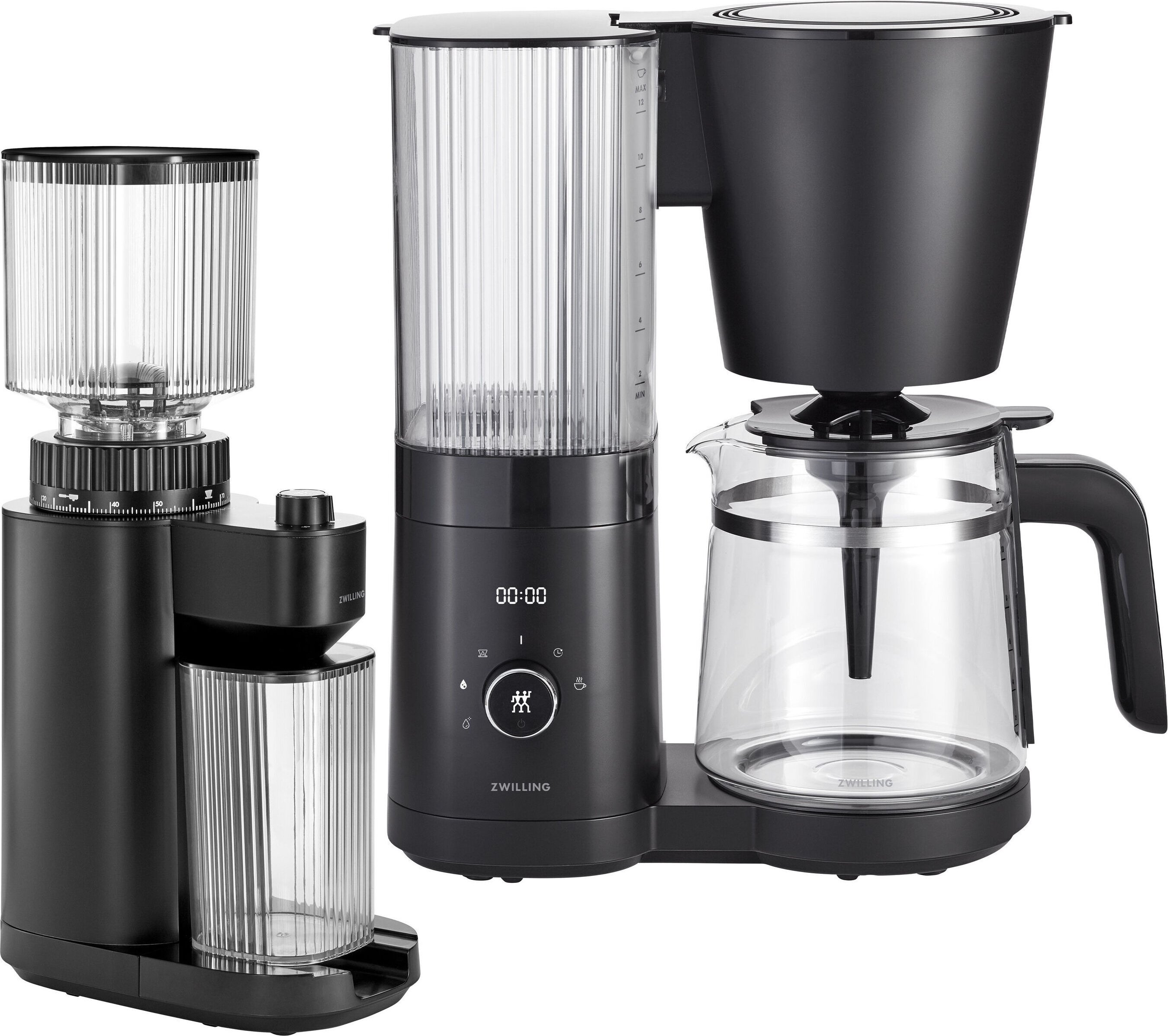 ZWILLING ENFINIGY Kaffeemühle & Filterkaffeemaschine Set, 2-tlg. / 1,5 l, Schwarz, Kunststoff