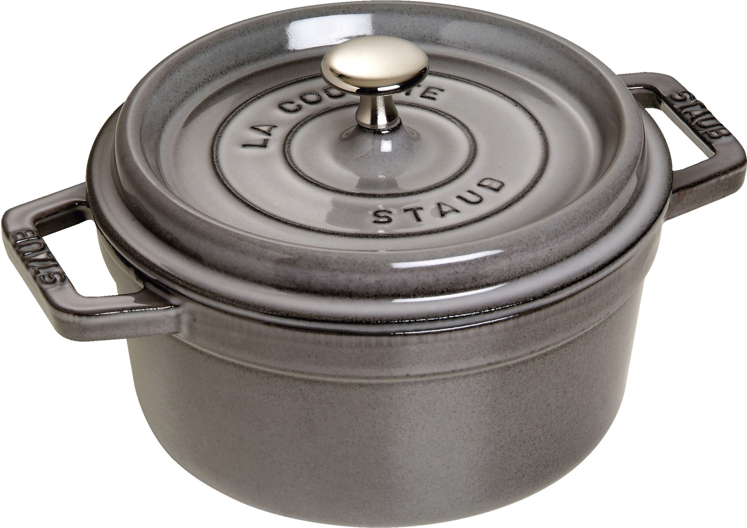 Staub La Cocotte Cocotte 22 cm, rund, Graphit-Grau, Gusseisen
