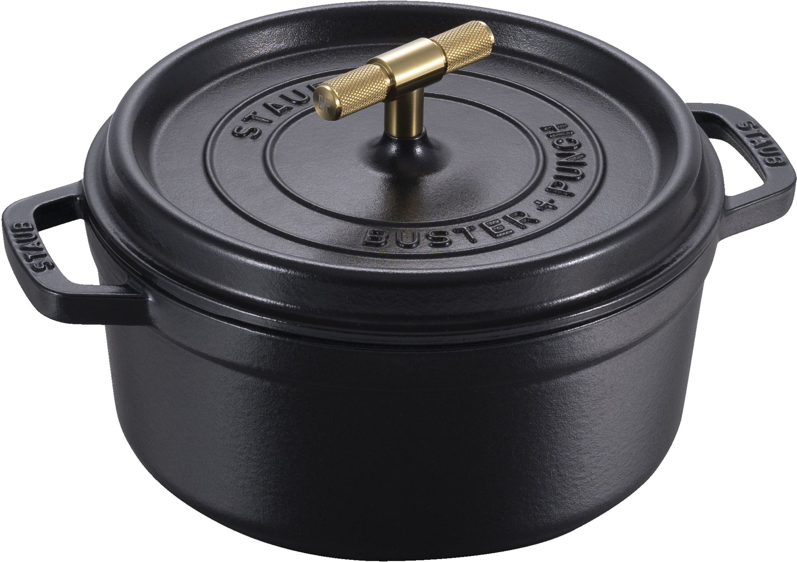 Staub La Cocotte Cocotte Buster+Punch 24 cm, rund, Schwarz, Gusseisen