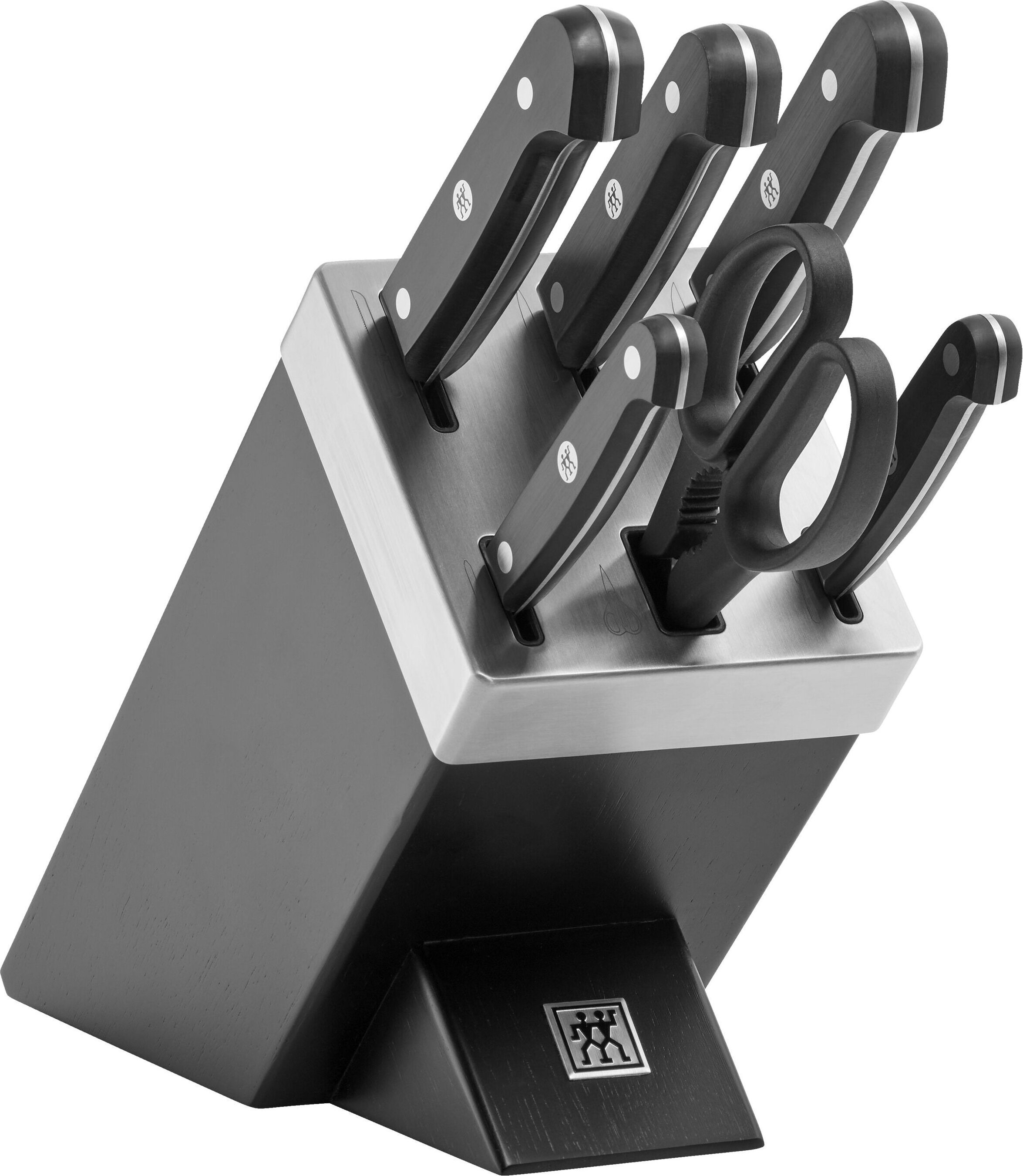 ZWILLING Gourmet 7-tlg, Selbstschärfender Messerblock, Schwarz