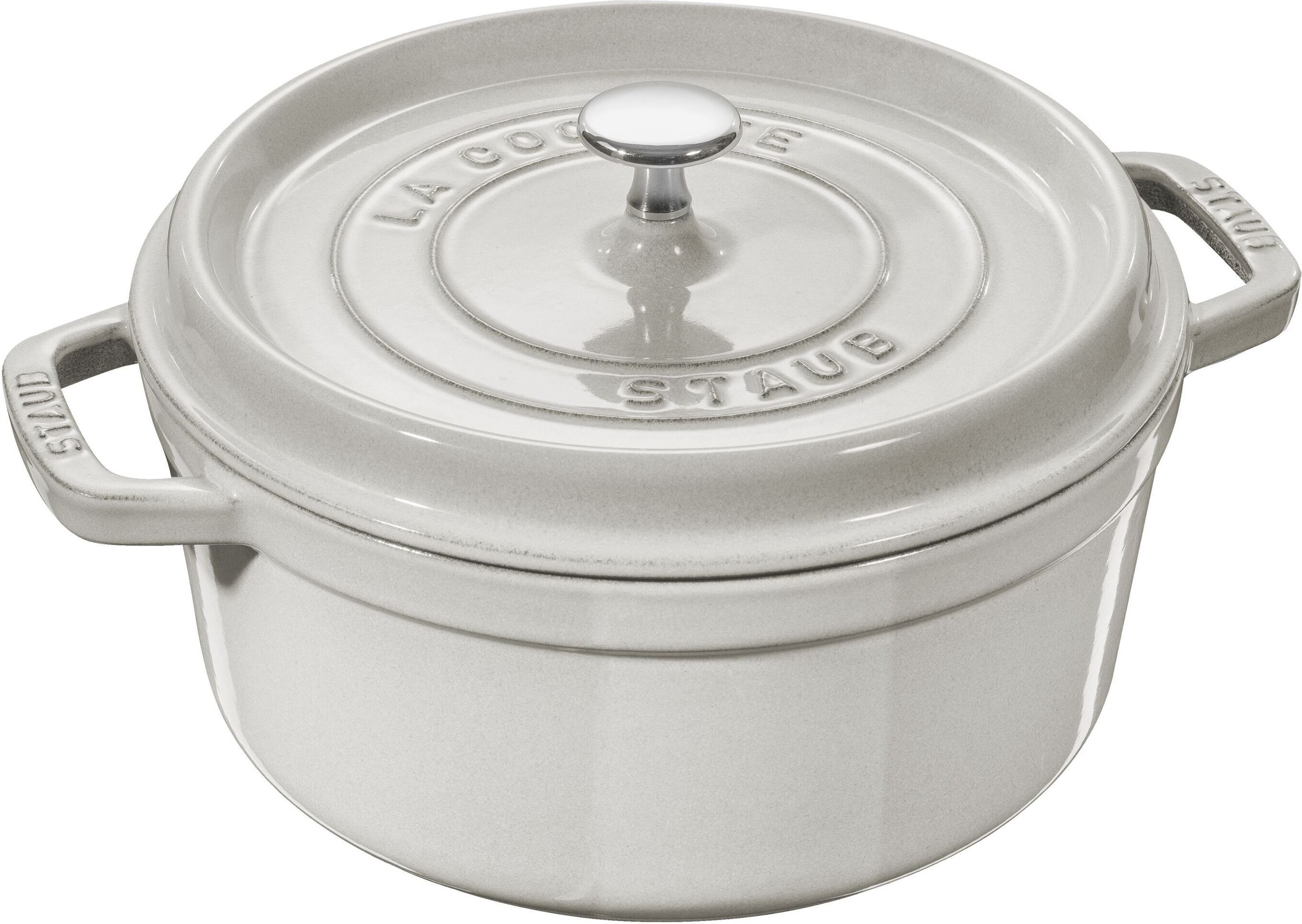 Staub La Cocotte Cocotte 28 cm, rund, Weisser Trüffel, Gusseisen