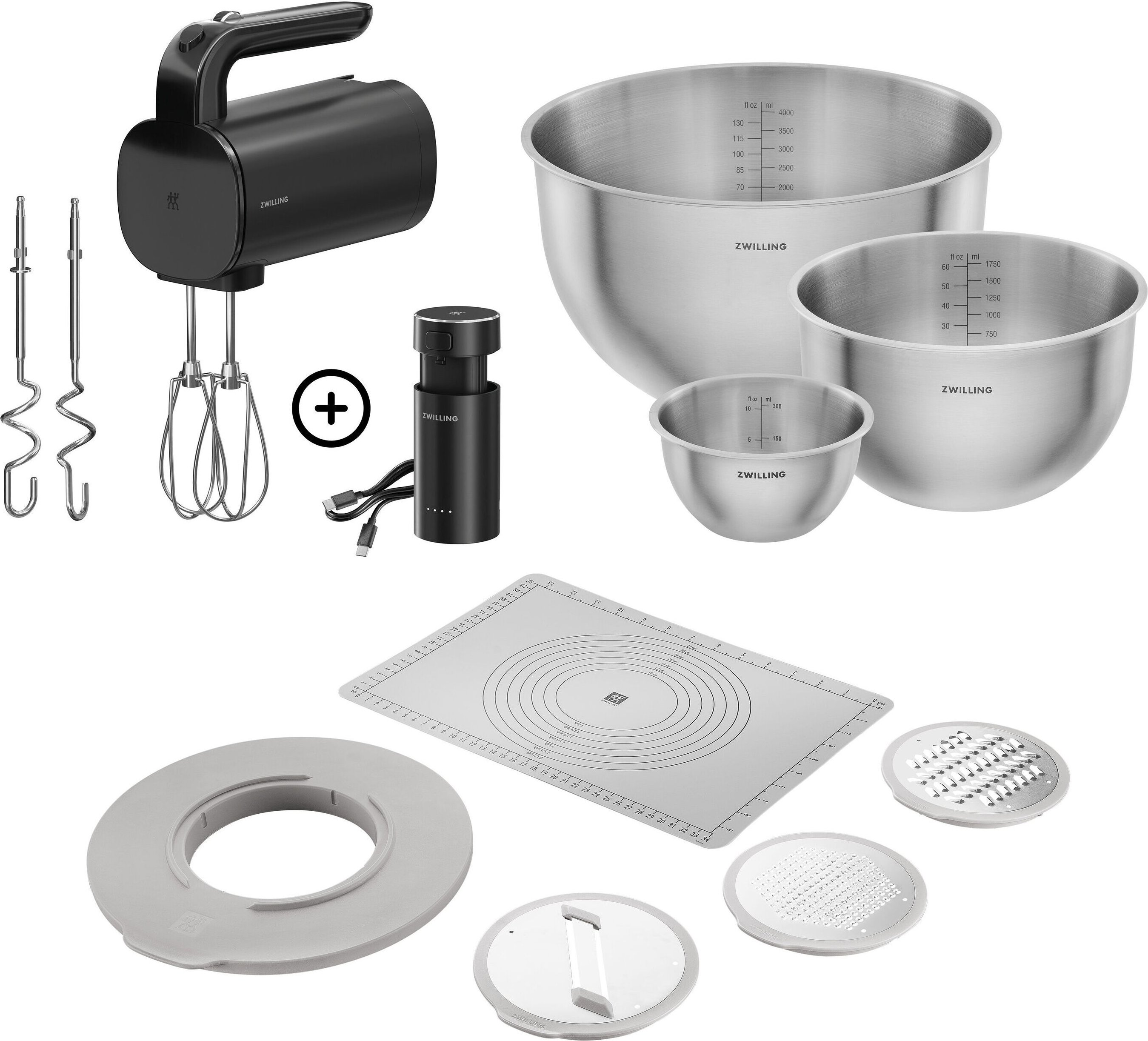 ZWILLING XTEND Back-Set mit Handrührgerät, Schüsseln und Accessoires, 11-tlg.