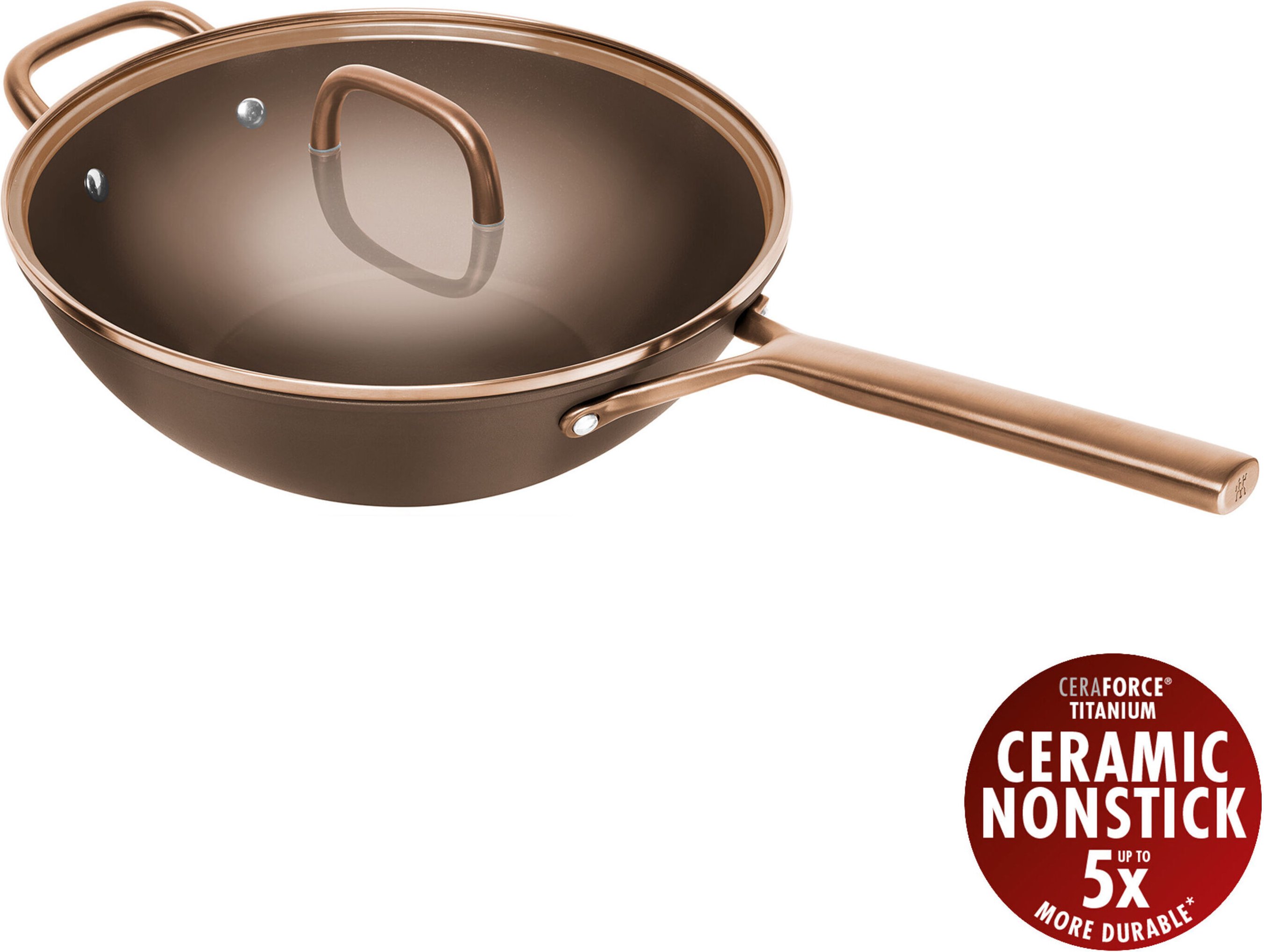 ZWILLING Milano Wok mit Glasdeckel 30 cm, Aluminium