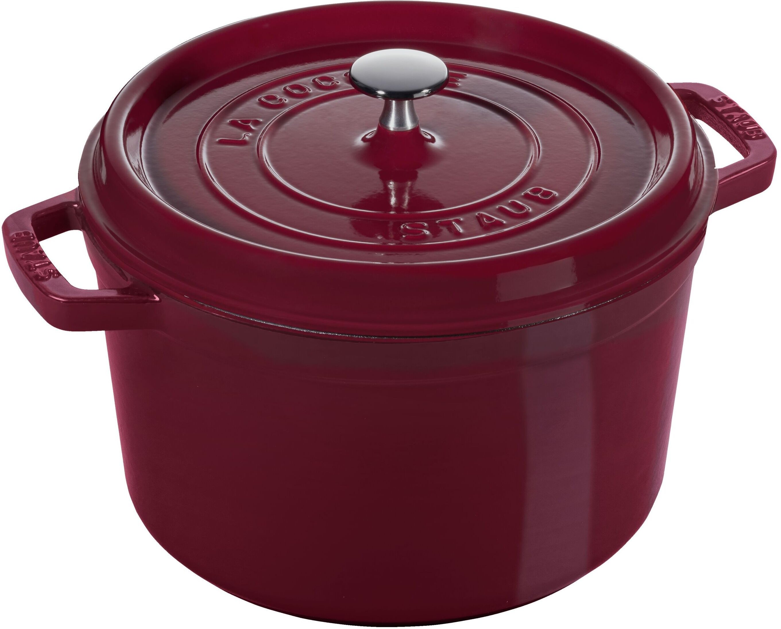 Staub La Cocotte Cocotte tief 24 cm, rund, Bordeaux, Gusseisen