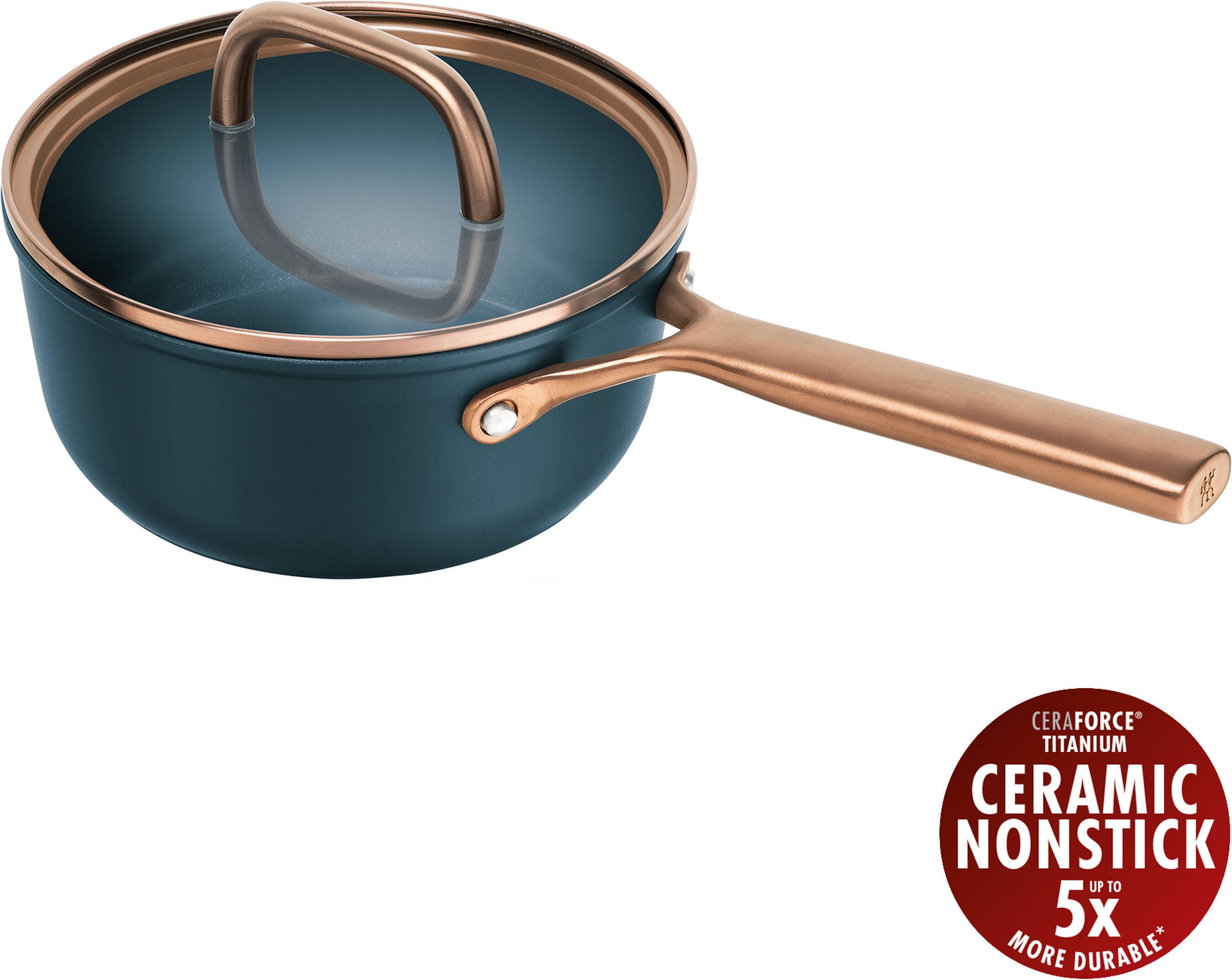 ZWILLING Milano Stieltopf mit Glasdeckel 18 cm, Aluminium, Blau