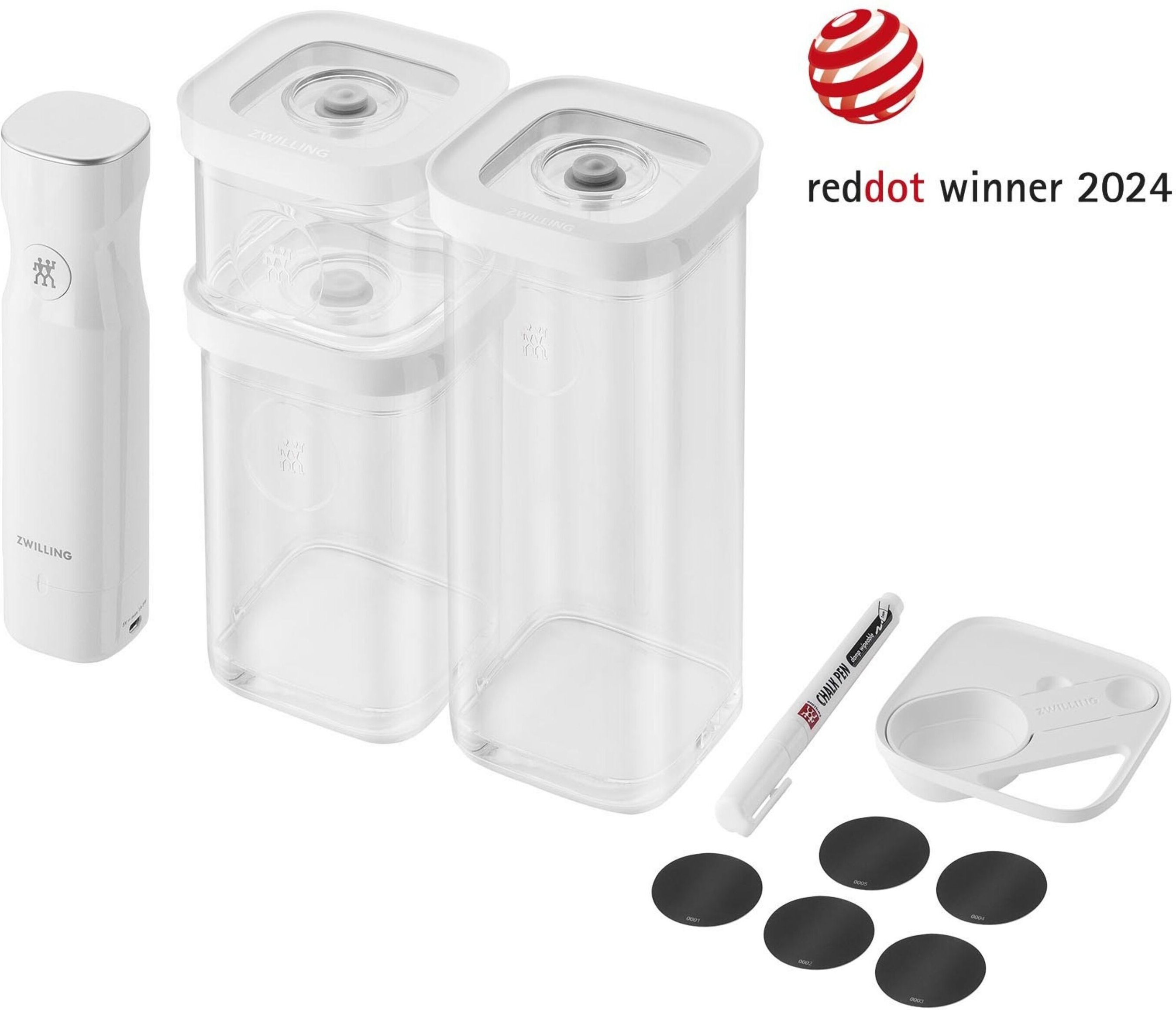 ZWILLING Fresh & Save CUBE Cube Vakuum Starter Set, S / 6-tlg, Transparent-Weiß