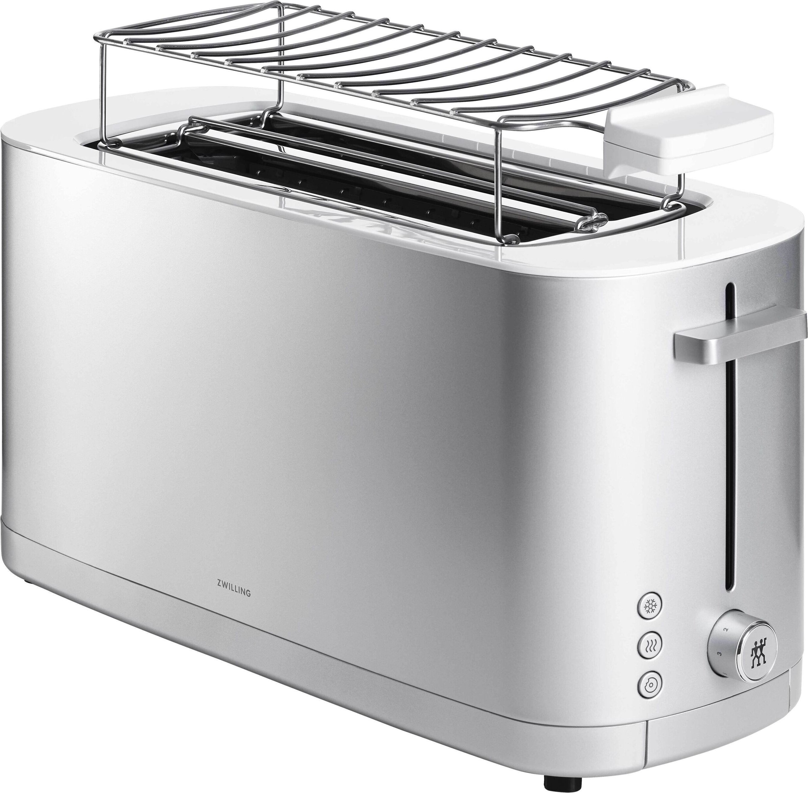 ZWILLING Toaster mit Brötchenaufsatz, 2 Schlitze lang, Silber