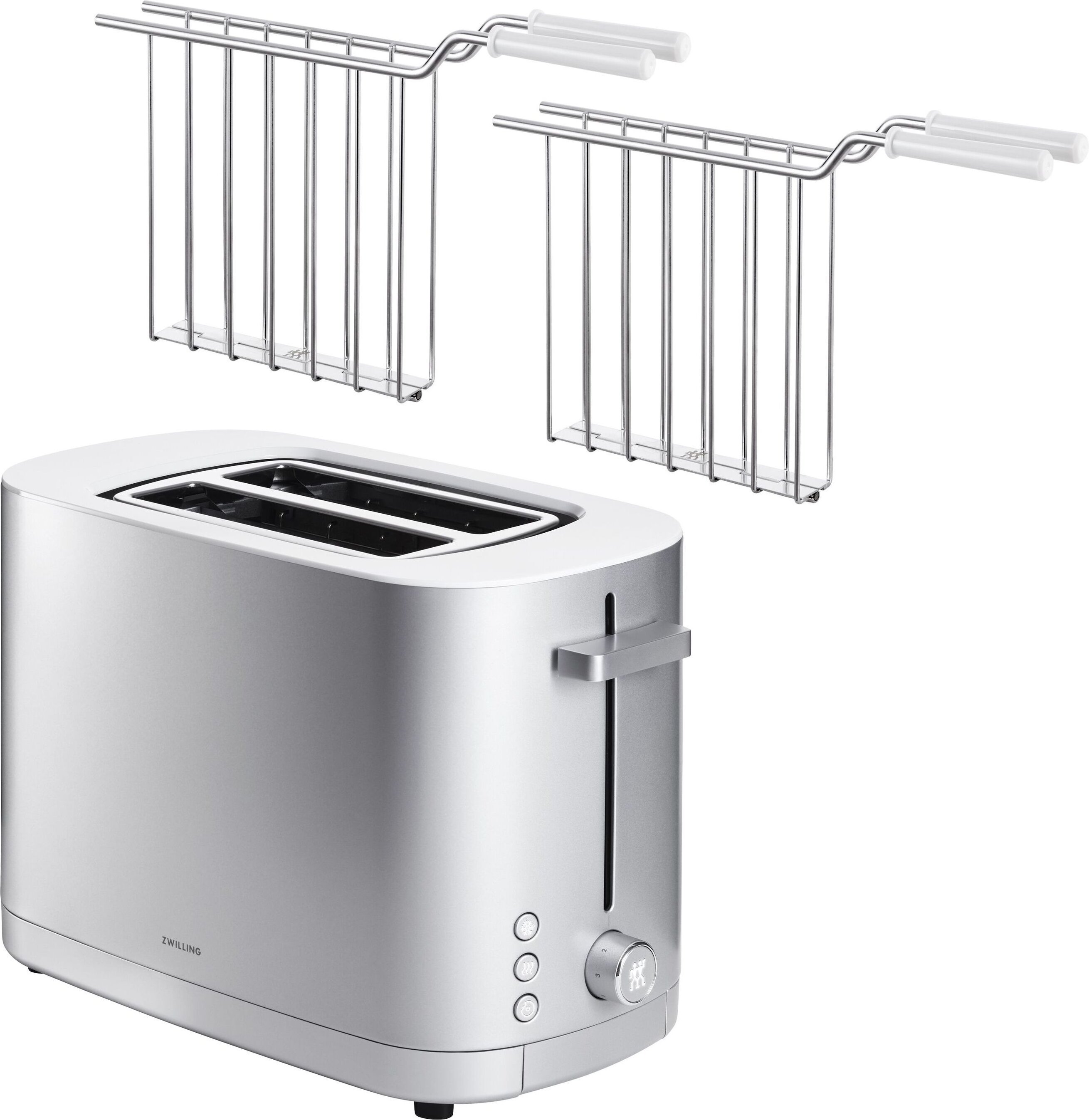 ZWILLING ENFINIGY Kurzschlitztoaster & Sandwichzange Set, 3-tlg., Weiß/Silber, Stahl