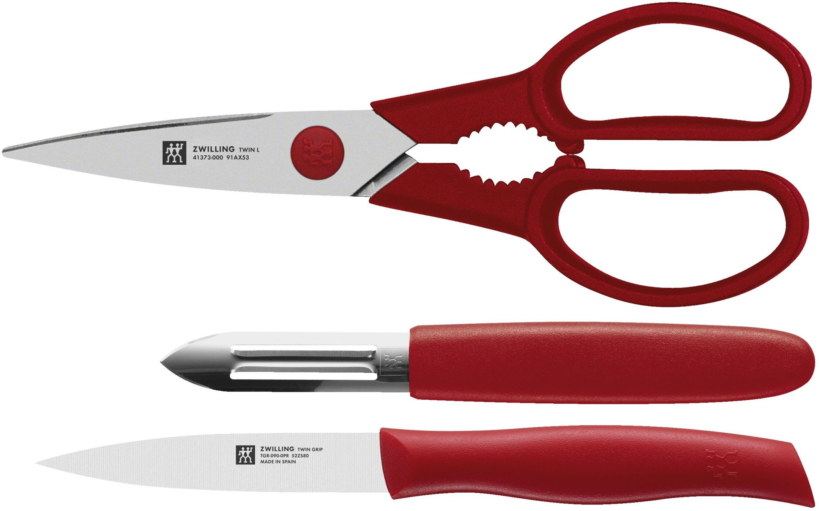 ZWILLING TWIN Grip Messerset 3-tlg, Rot