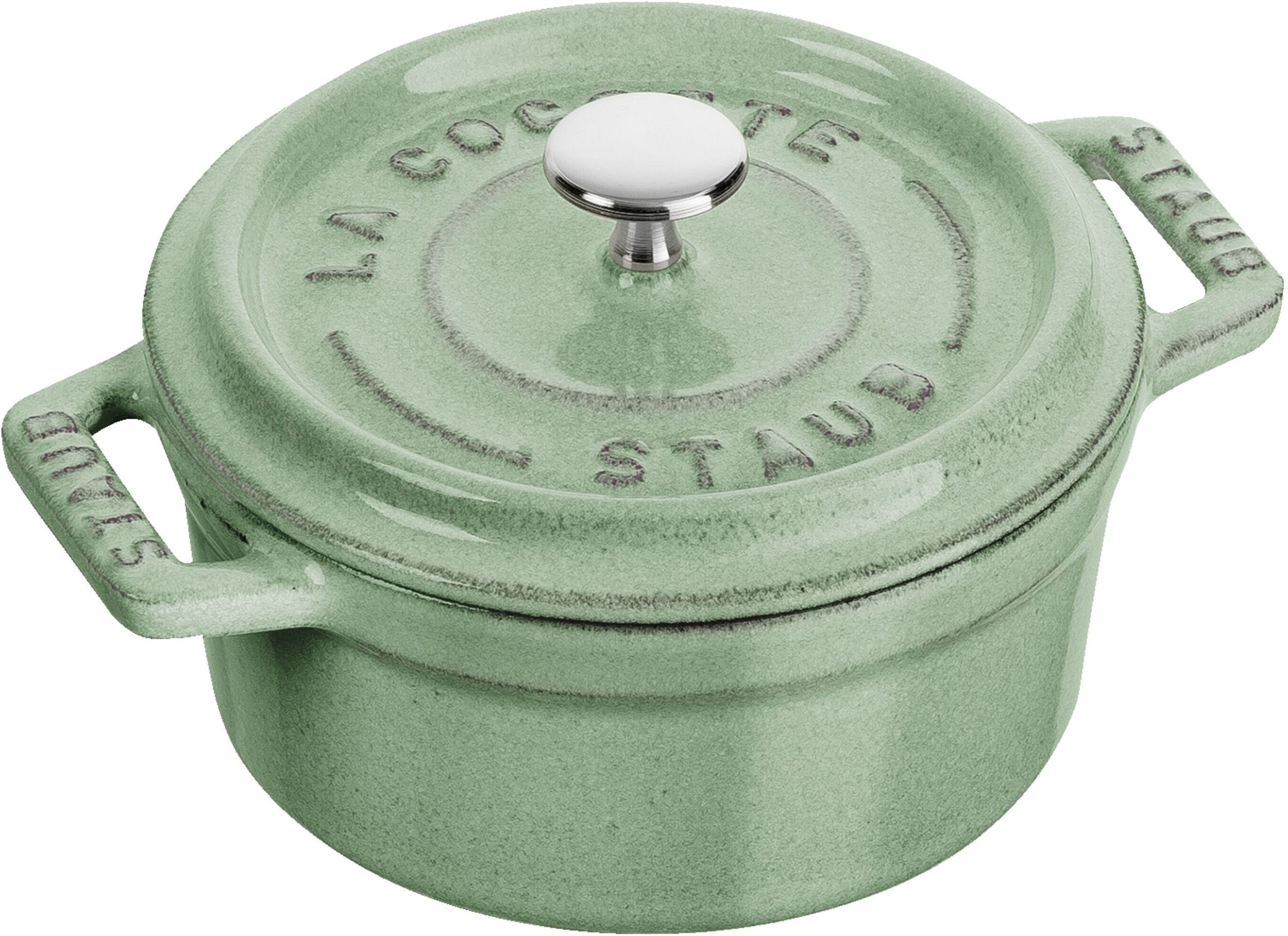 Staub La Cocotte Mini Cocotte 10 cm, rund, Salbeigrün, Gusseisen