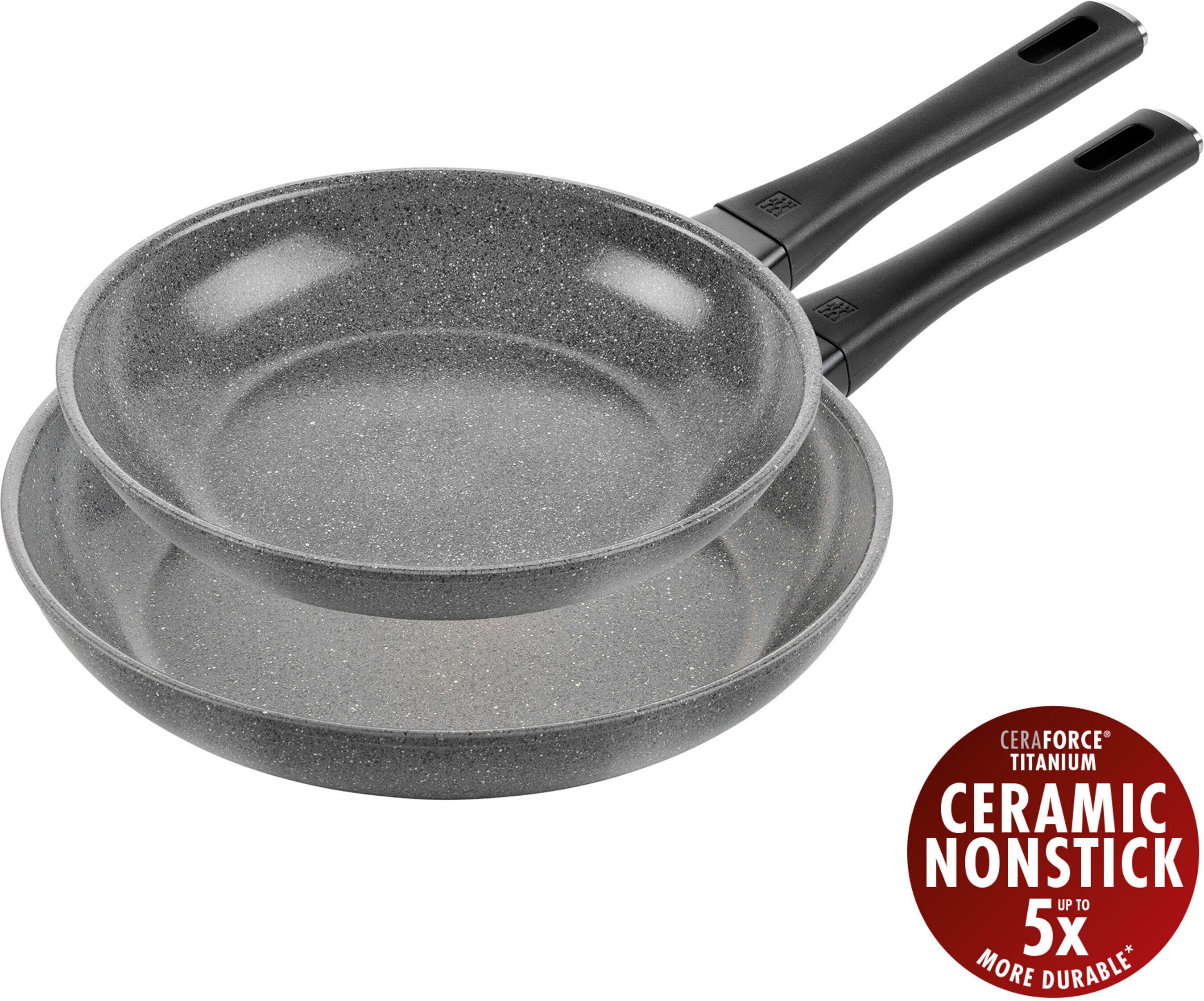 ZWILLING Terreno Plus Bratpfannenset, 2-tlg. / 24/28 cm, Grau, Aluminium/Antihaftbeschichtung