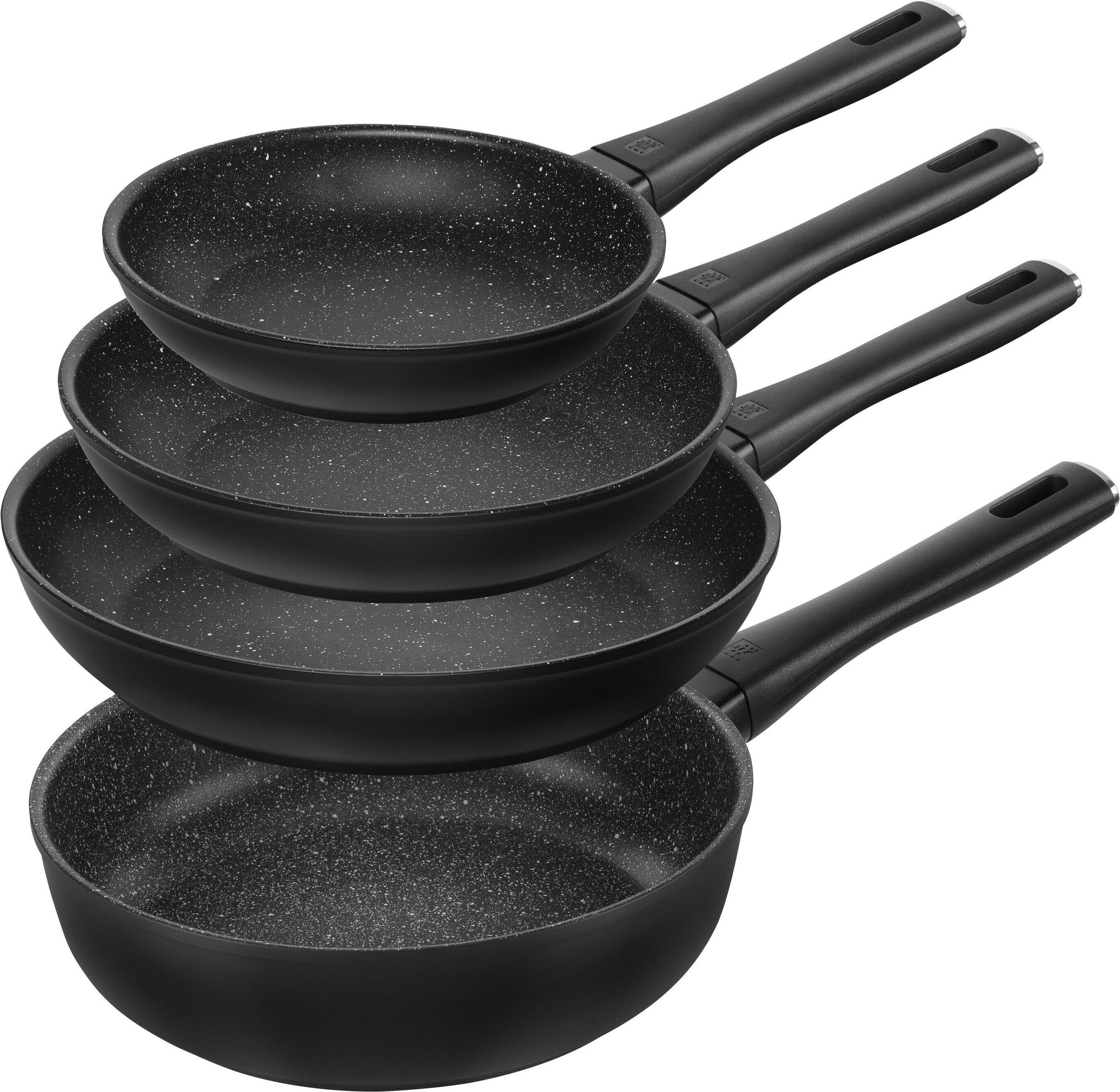 ZWILLING Bratpfannenset, 4-tlg. / 20/24/28 cm, Schwarz, Aluminium