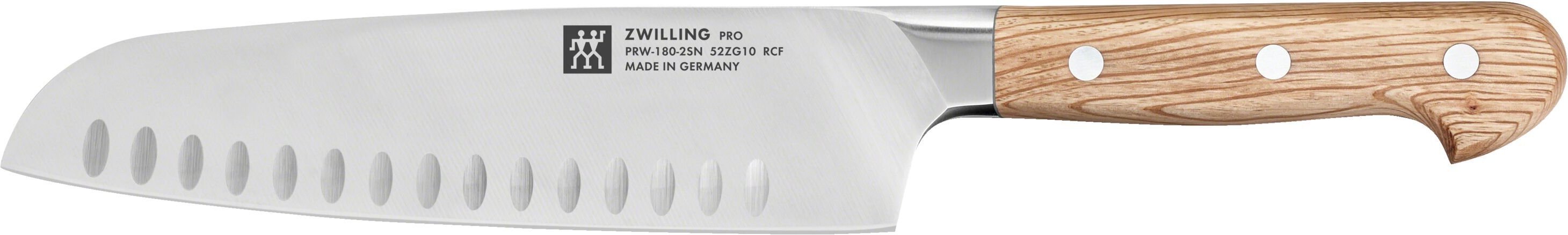 ZWILLING Pro Wood Santokumesser 18 cm, Kullenschliff