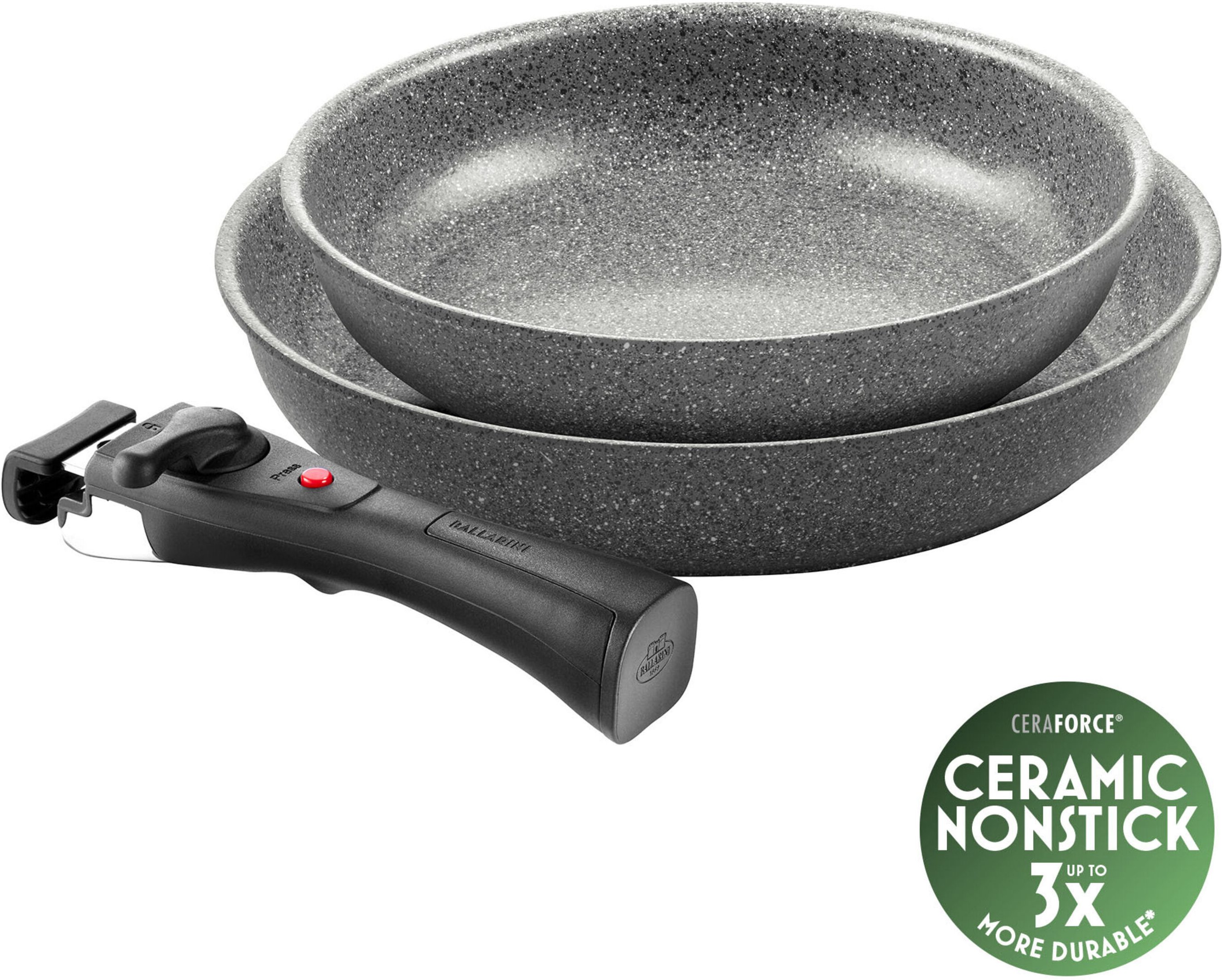 BALLARINI Torre Bratpfannenset, 3-tlg, Aluminium, Keramische Antihaftbeschichtung