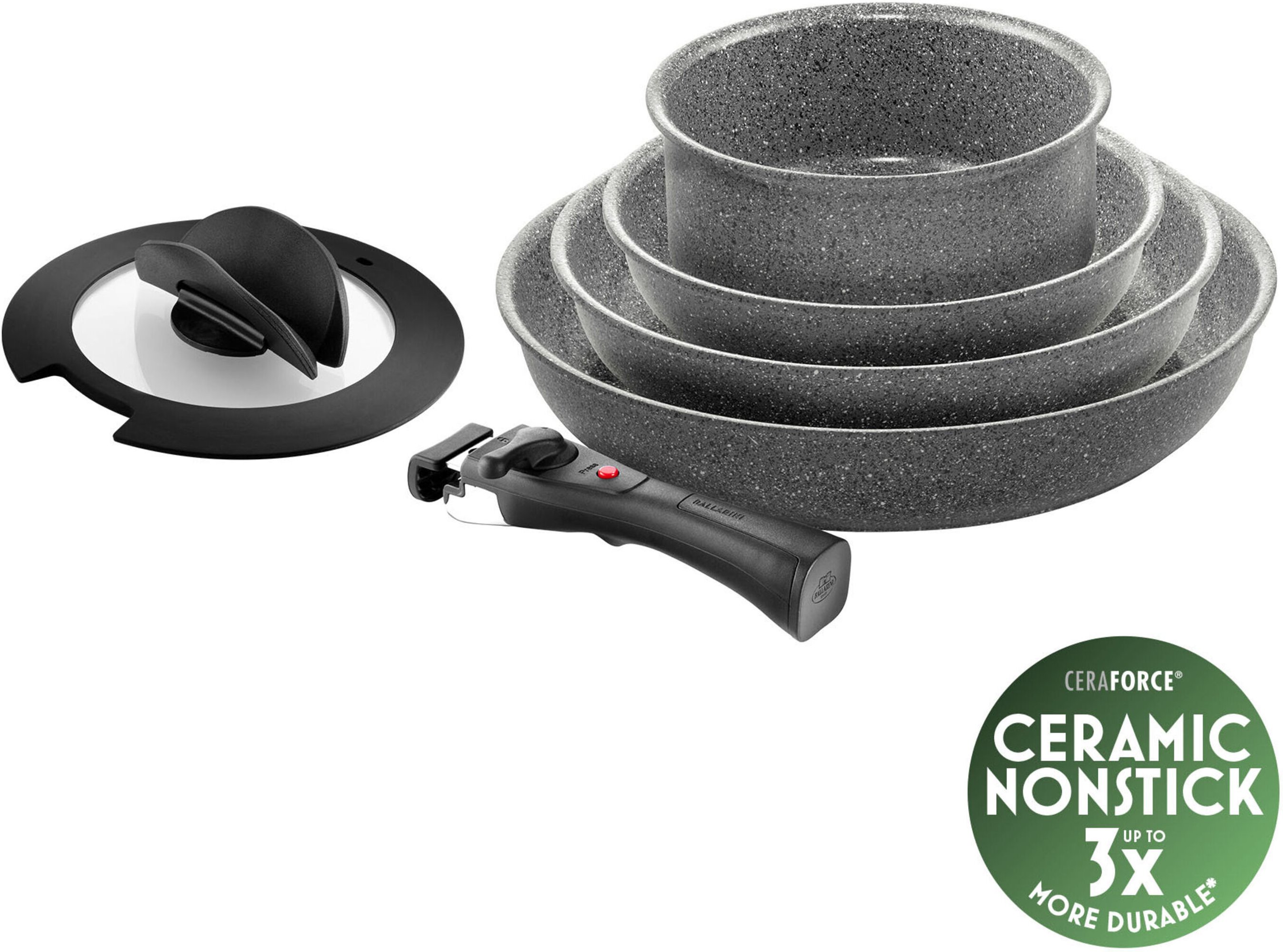 BALLARINI Torre Bratpfannenset, 6-tlg, Aluminium, Keramische Antihaftbeschichtung