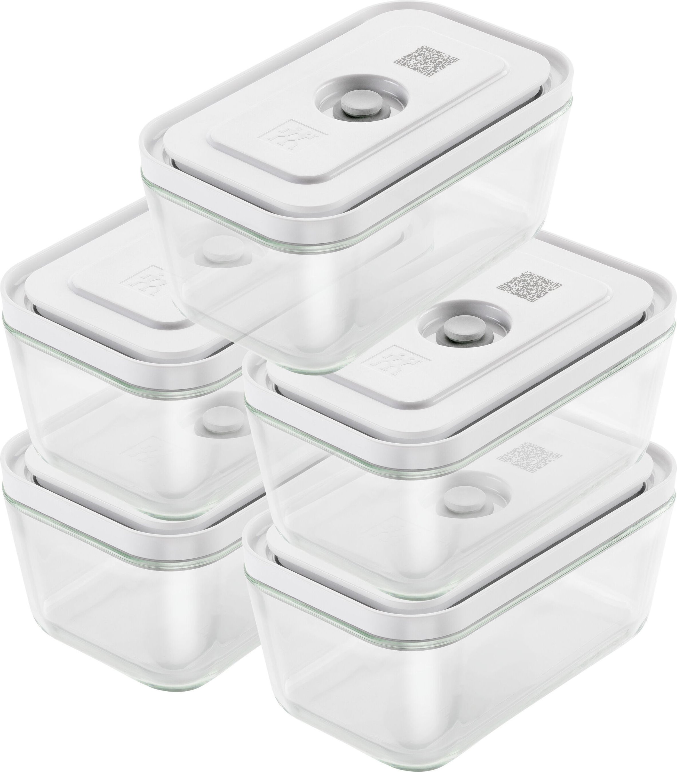 ZWILLING FRESH & SAVE Vakuumboxset, 5-tlg. / M, Grau, Glas