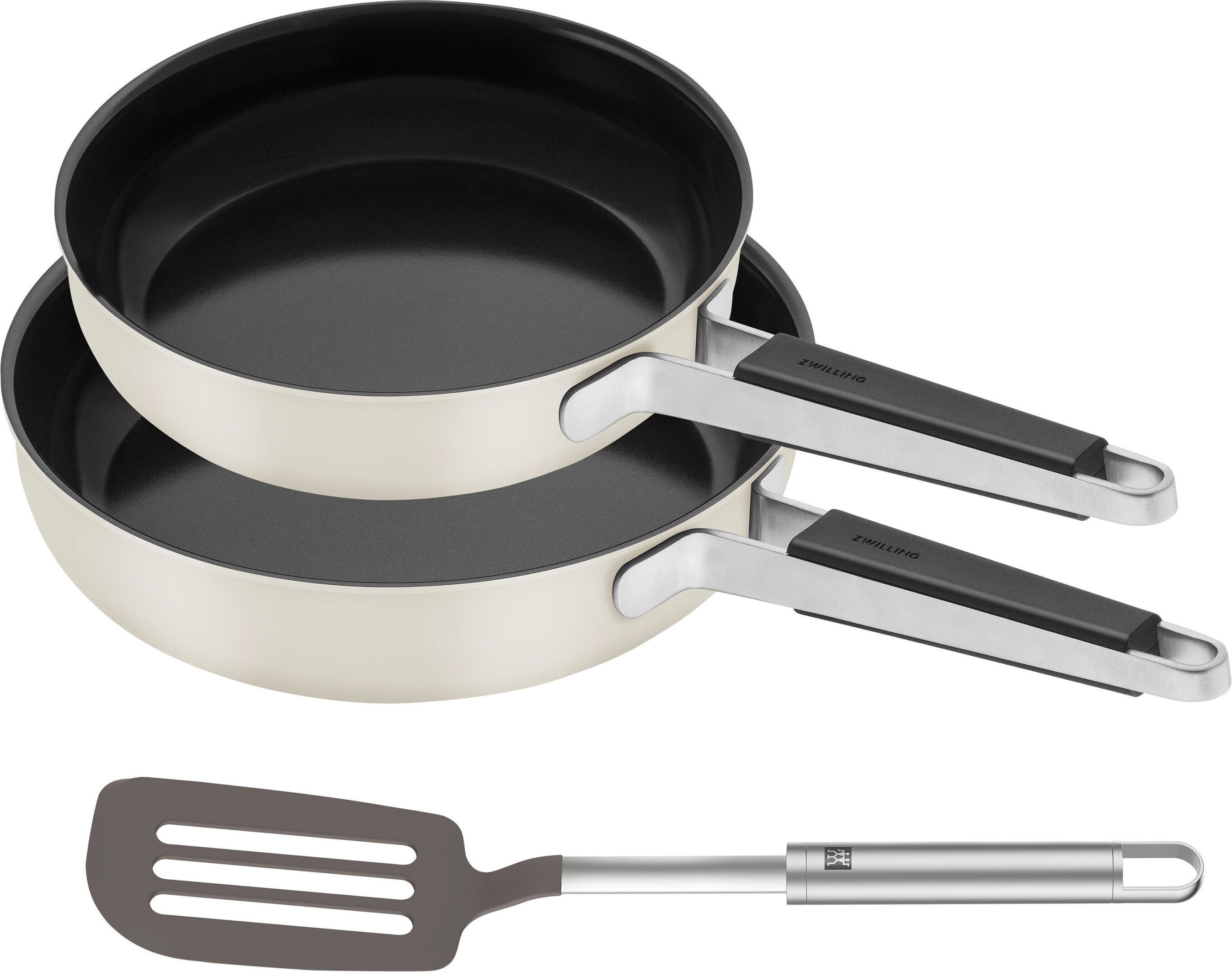ZWILLING Pfannen-Set mit 28 cm Pfanne, 24 cm Pfanne und Pfannenwender, 3-tlg.