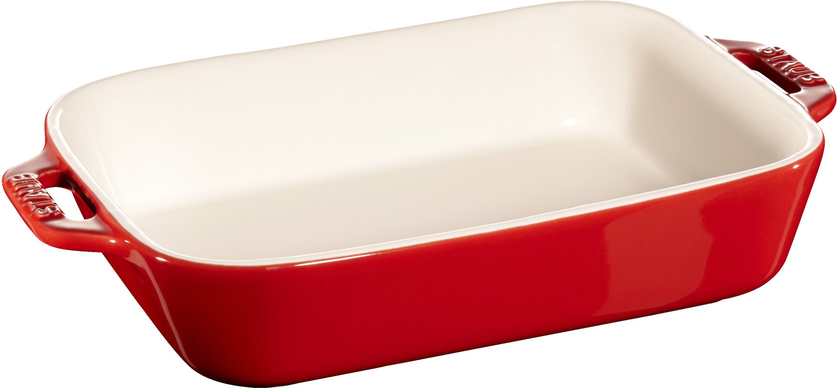 Staub Ceramique Auflaufform 20 x 16 cm, rechteckig, Kirsch-Rot, Keramik