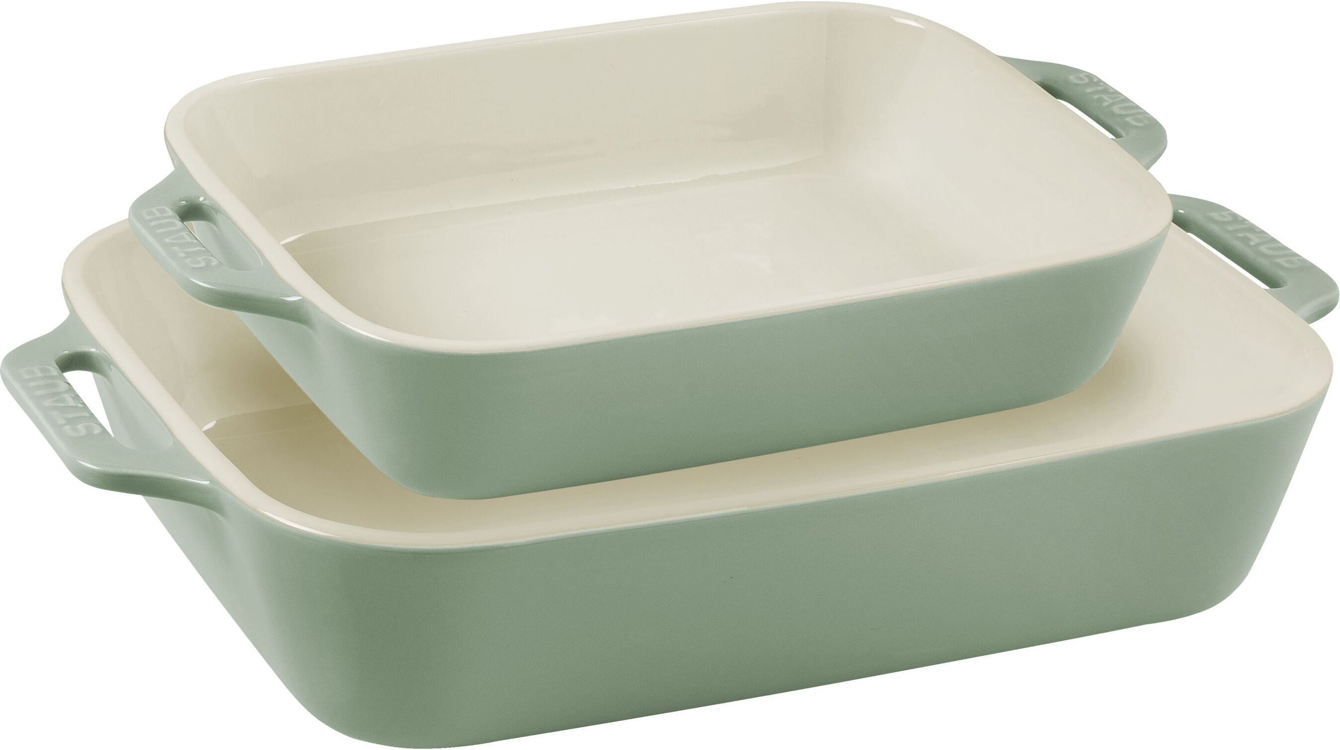 Staub Ceramique Ofenformenset 2-tlg, rechteckig, Eukalyptus, Keramik