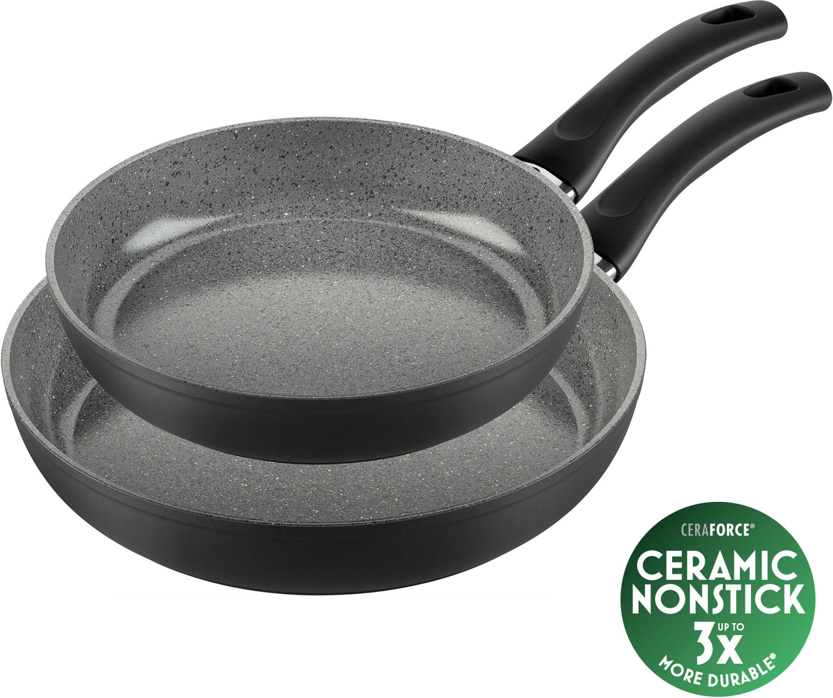 BALLARINI Bari Bratpfannenset, 2-tlg. / 20/28 cm, Steinoptik Grau, Aluminium/Antihaftbeschichtung