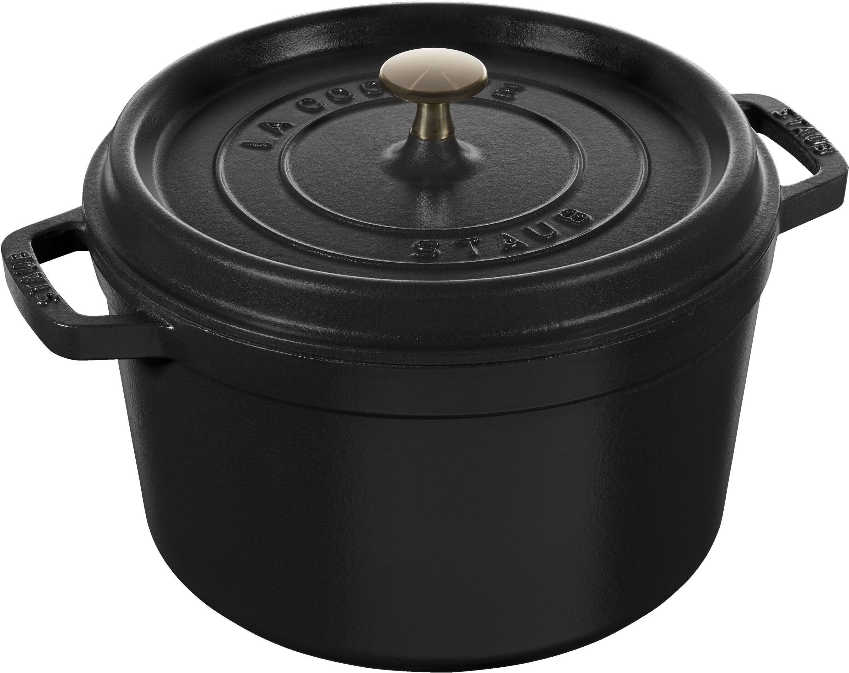 Staub La Cocotte Cocotte tief 24 cm, rund, Schwarz, Gusseisen