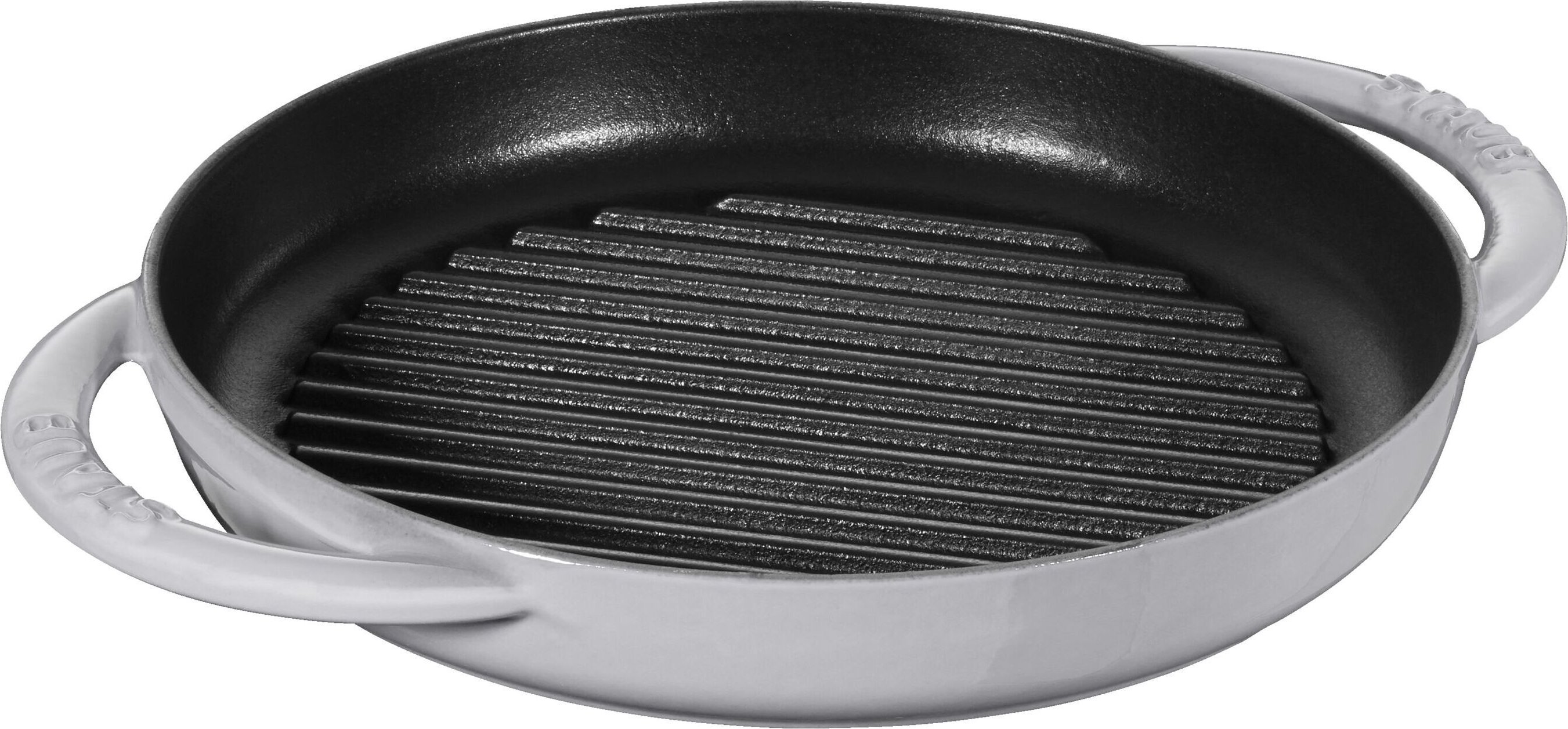 Staub Grill Pans Pure Grill 23 cm, rund, Graphit-Grau, Gusseisen