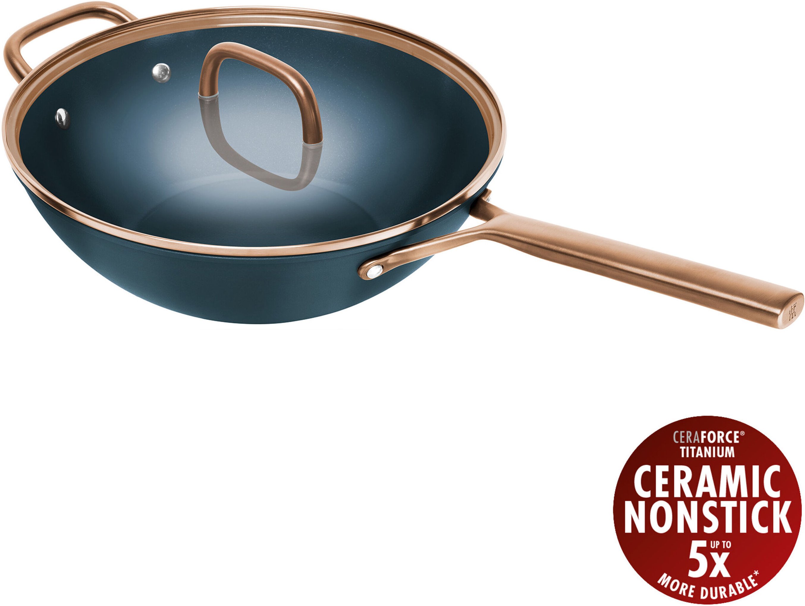 ZWILLING Milano Wok mit Glasdeckel 30 cm, Aluminium