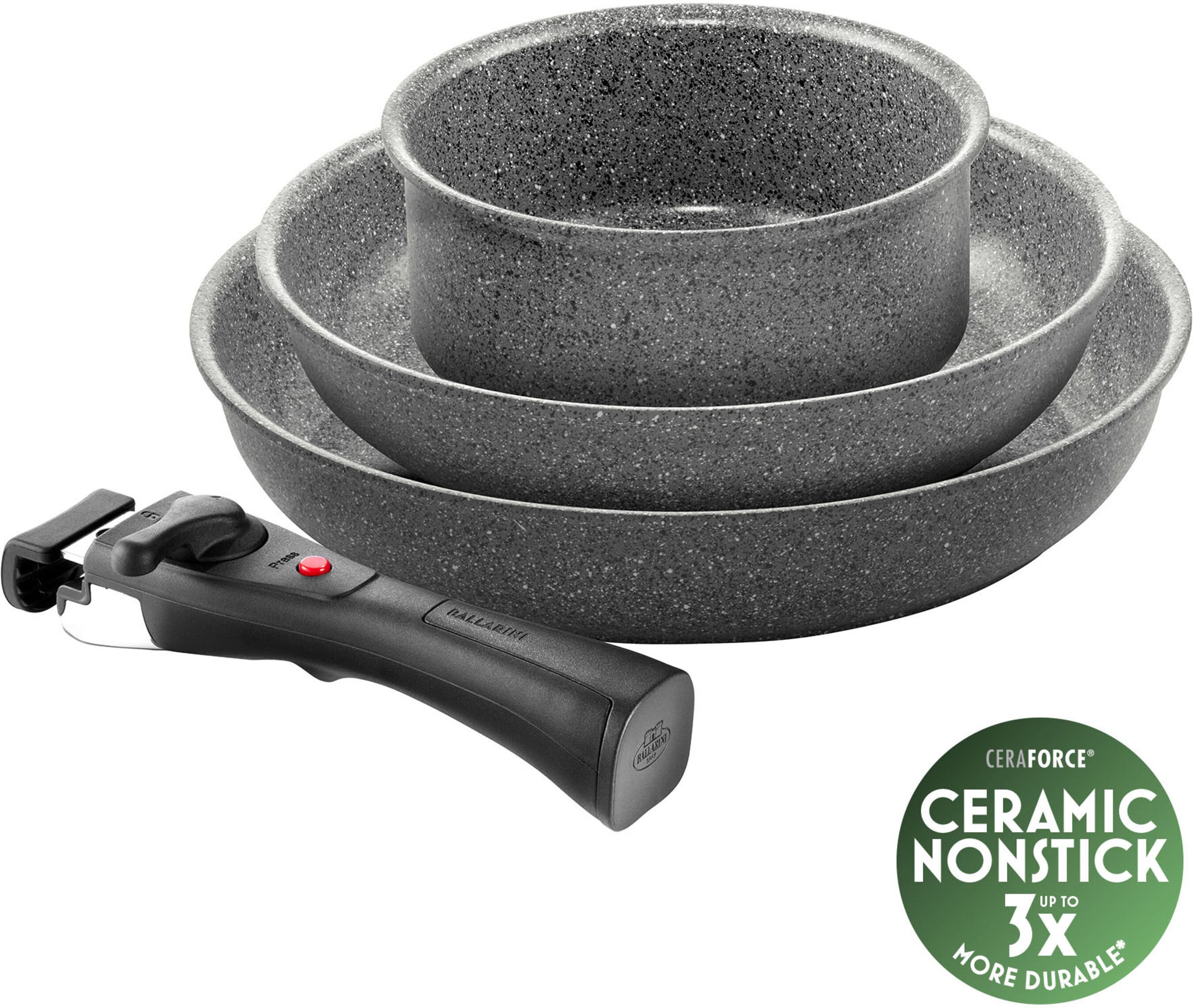 BALLARINI Torre Bratpfannenset, 4-tlg, Aluminium, Keramische Antihaftbeschichtung