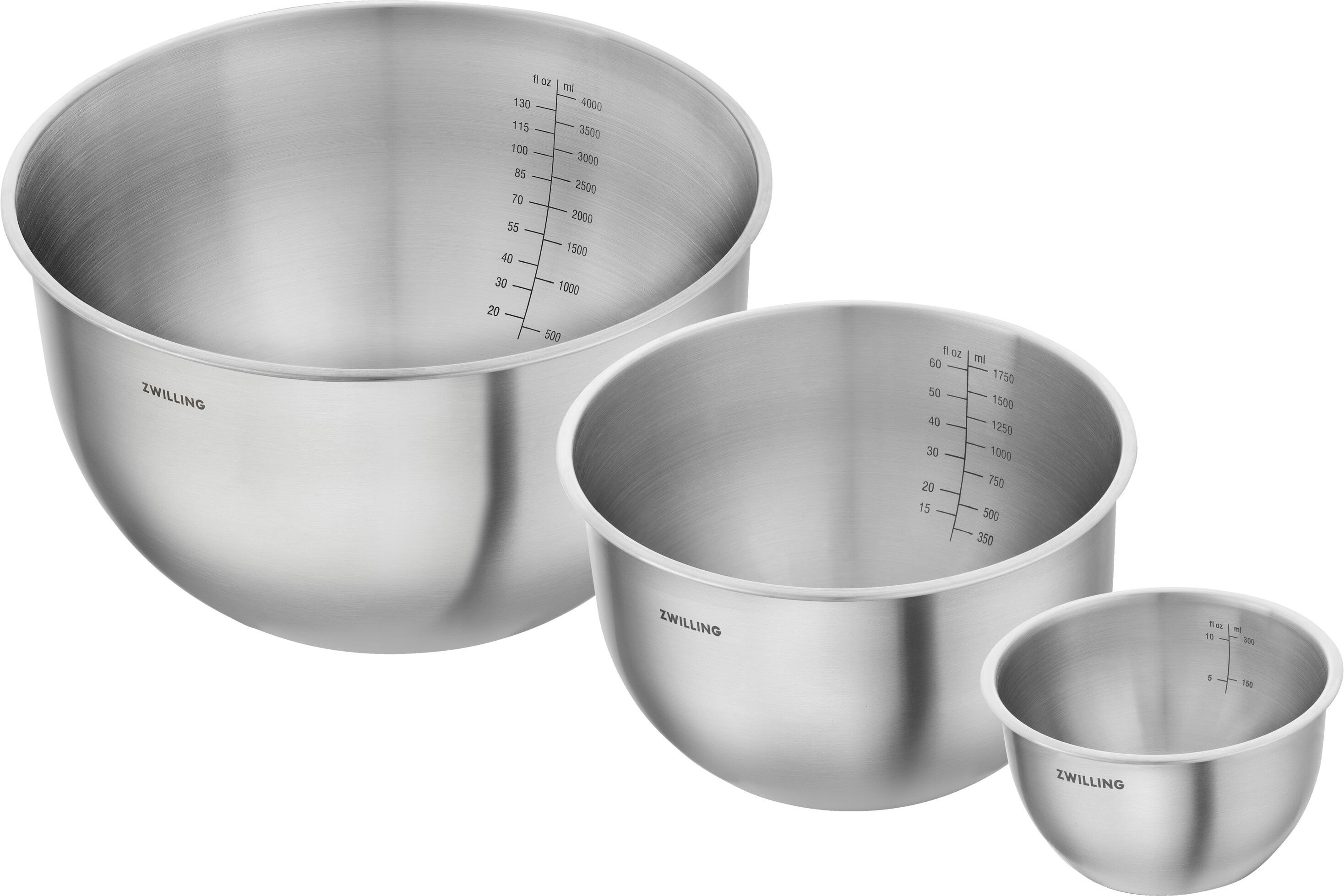 ZWILLING Fresh & Save BOWLS Schüssel Set S/M/L / 3-tlg, Edelstahl, Silber