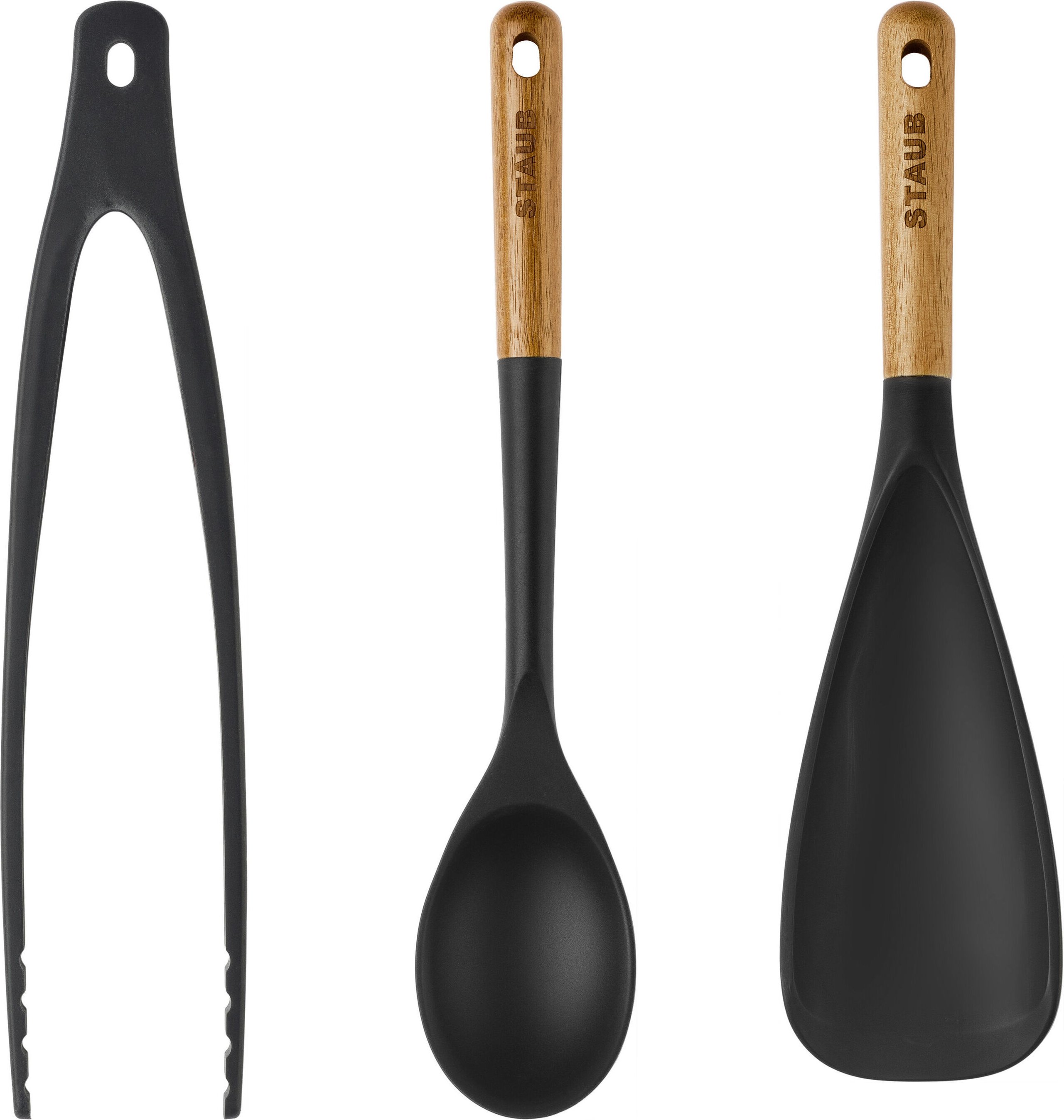 Staub Kochzubehör-Set mit Zange, Mehrzwecklöffel und Servierlöffel, 3-tlg.