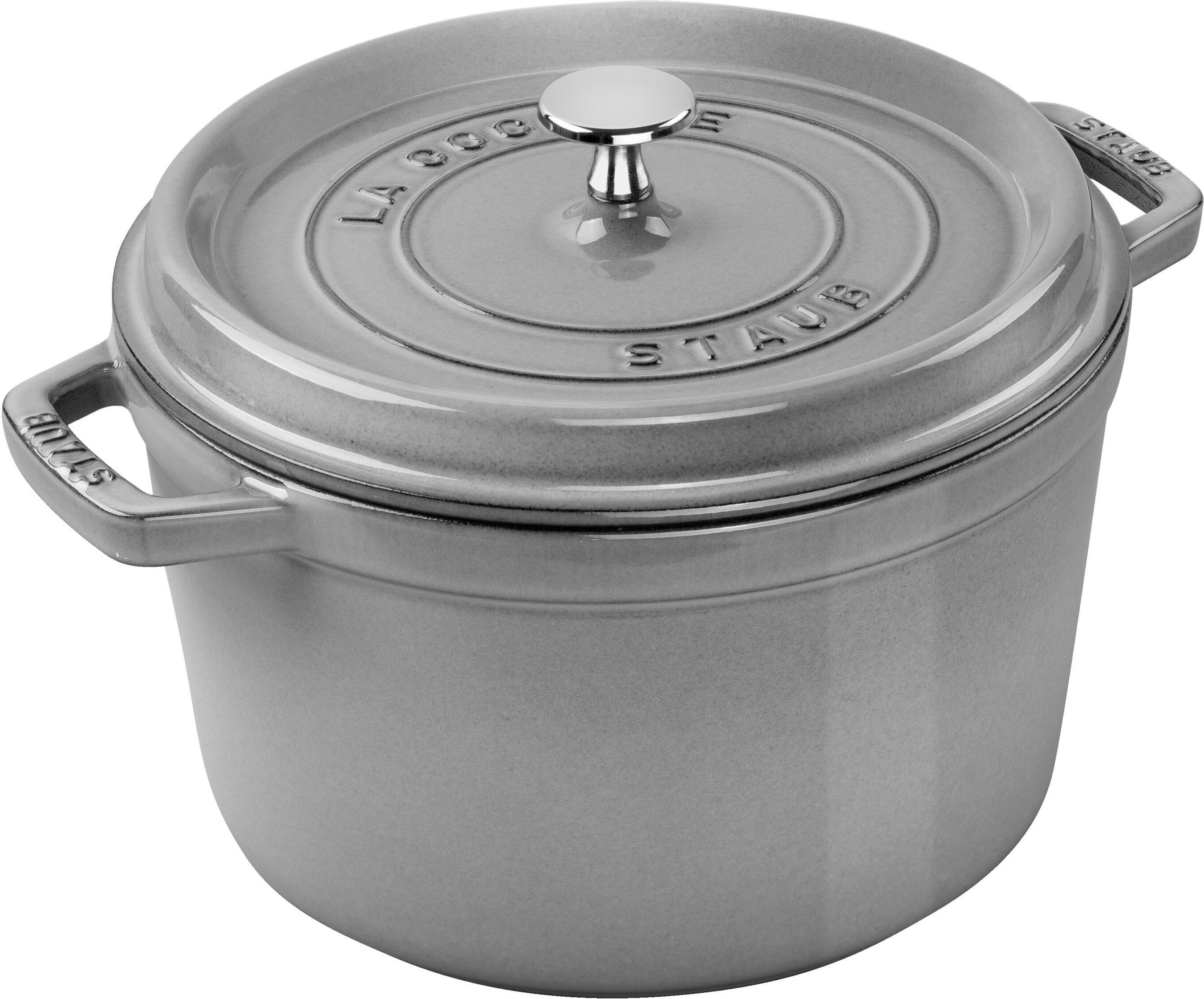 Staub La Cocotte Cocotte tief 24 cm, rund, Graphit-Grau, Gusseisen