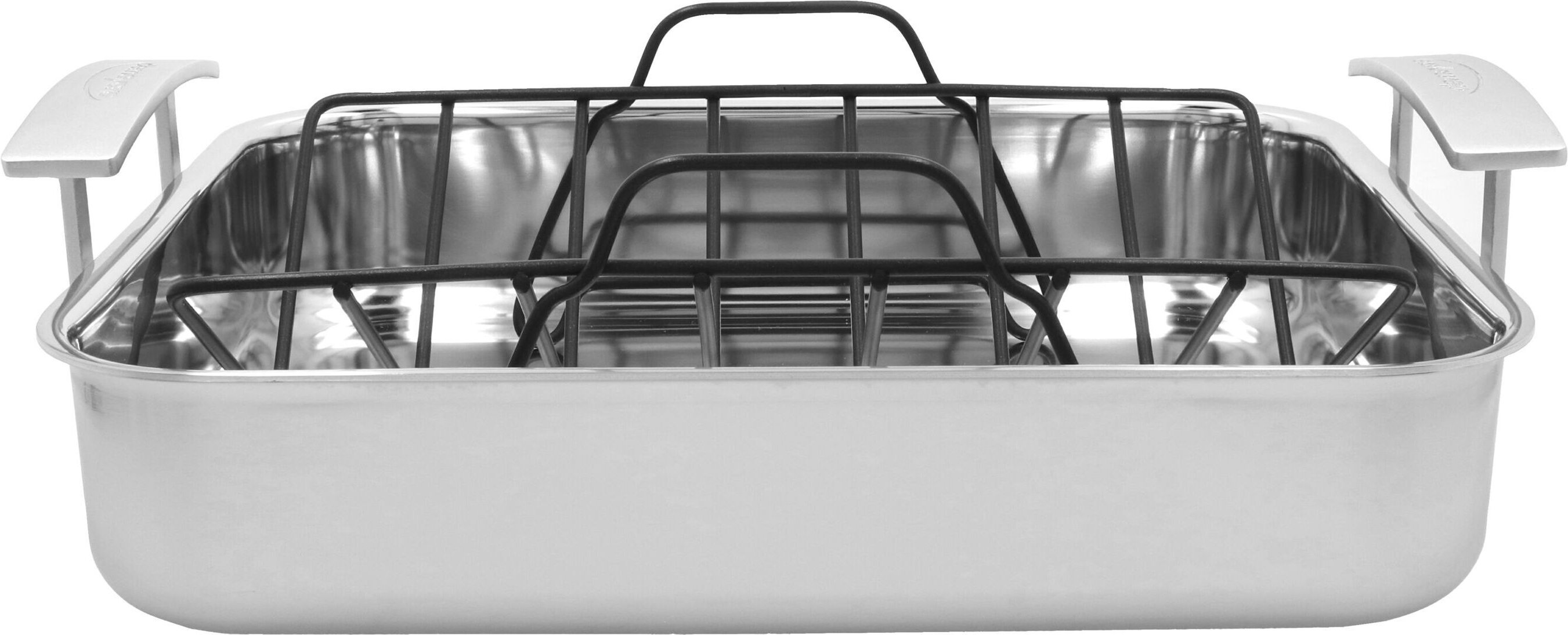 Demeyere Industry 5 Röstpfanne mit Röstgitter 39 x 33 cm, 18/10 Edelstahl, Silber
