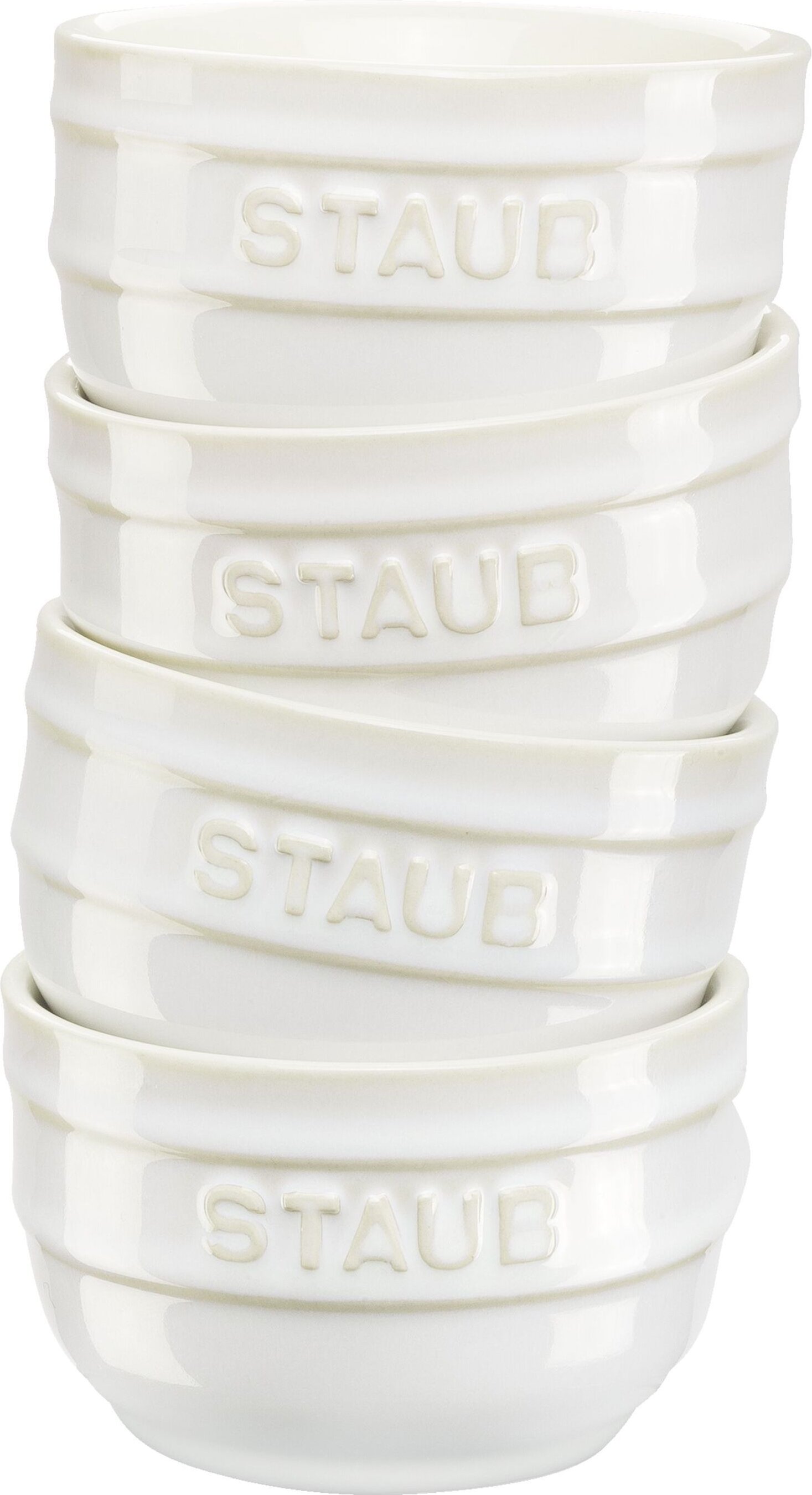 Staub Ceramique Förmchenset 9 cm / 4-tlg, Elfenbein-Weiß, Keramik