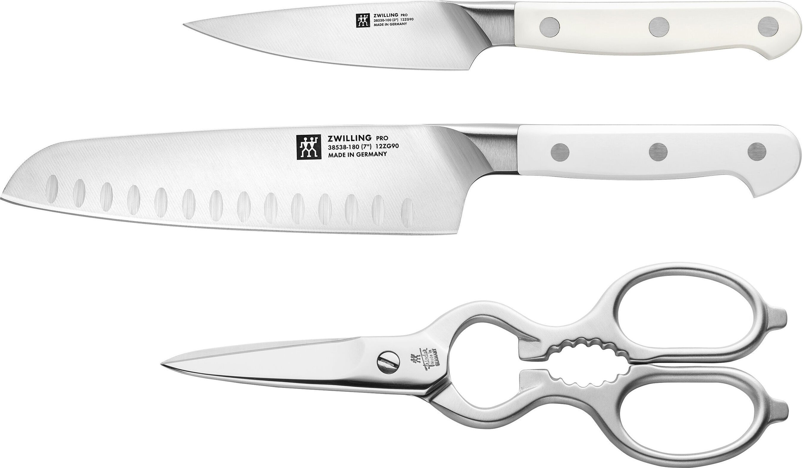 ZWILLING Messer-Set mit Edelstahl-Vielzweckschere, 3-tlg.